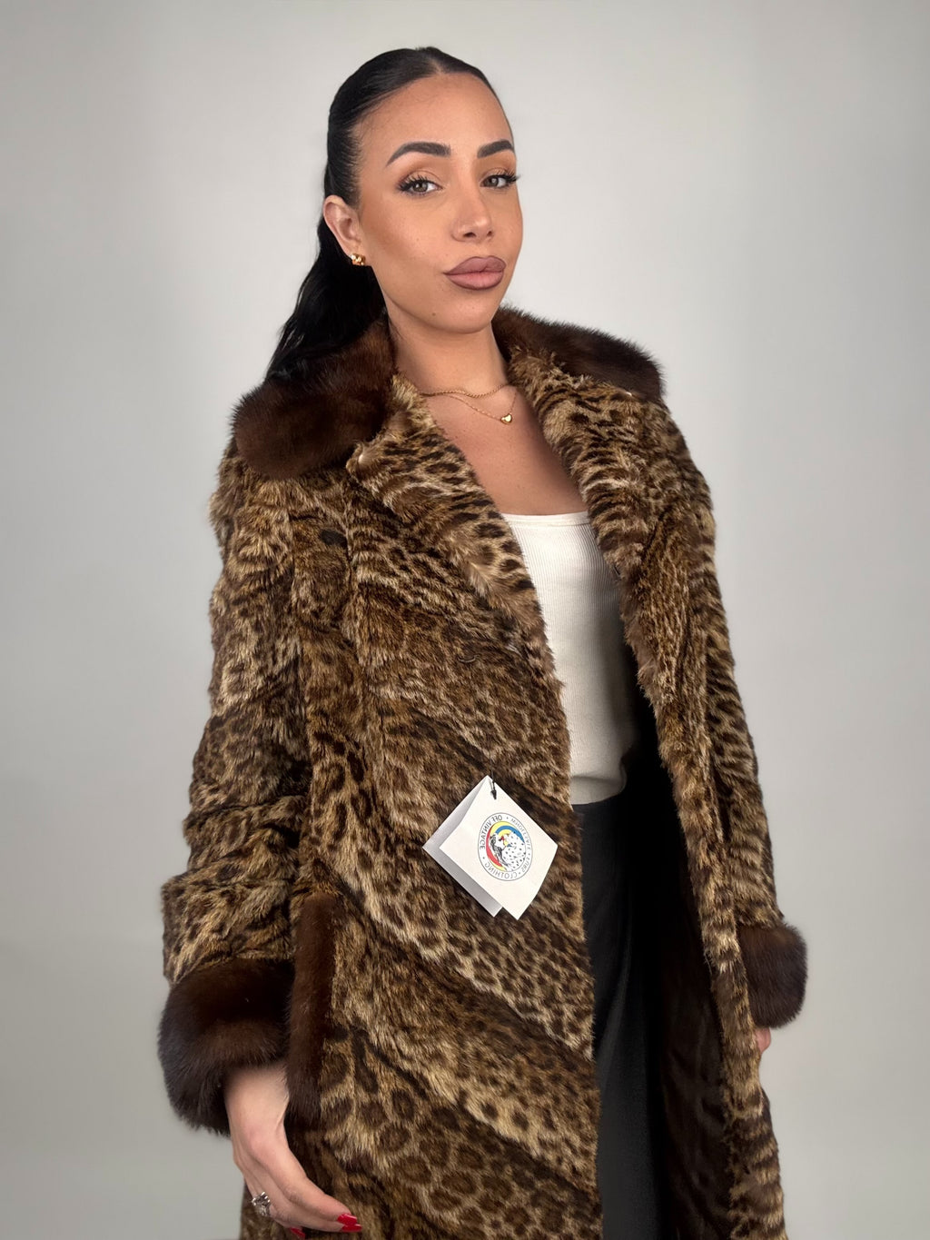 Cappotto in ocelot e visone N45