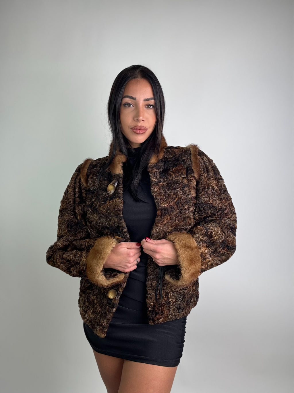 Giacca in astrakan e visone N28