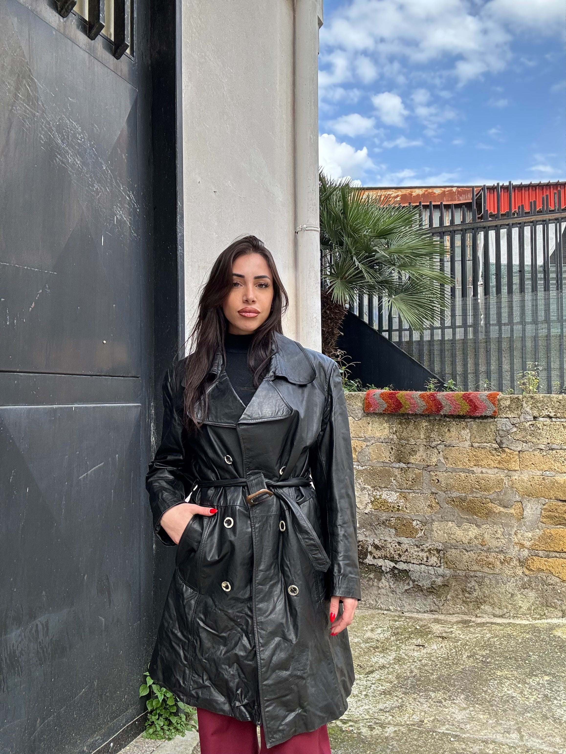 Trench in pelle