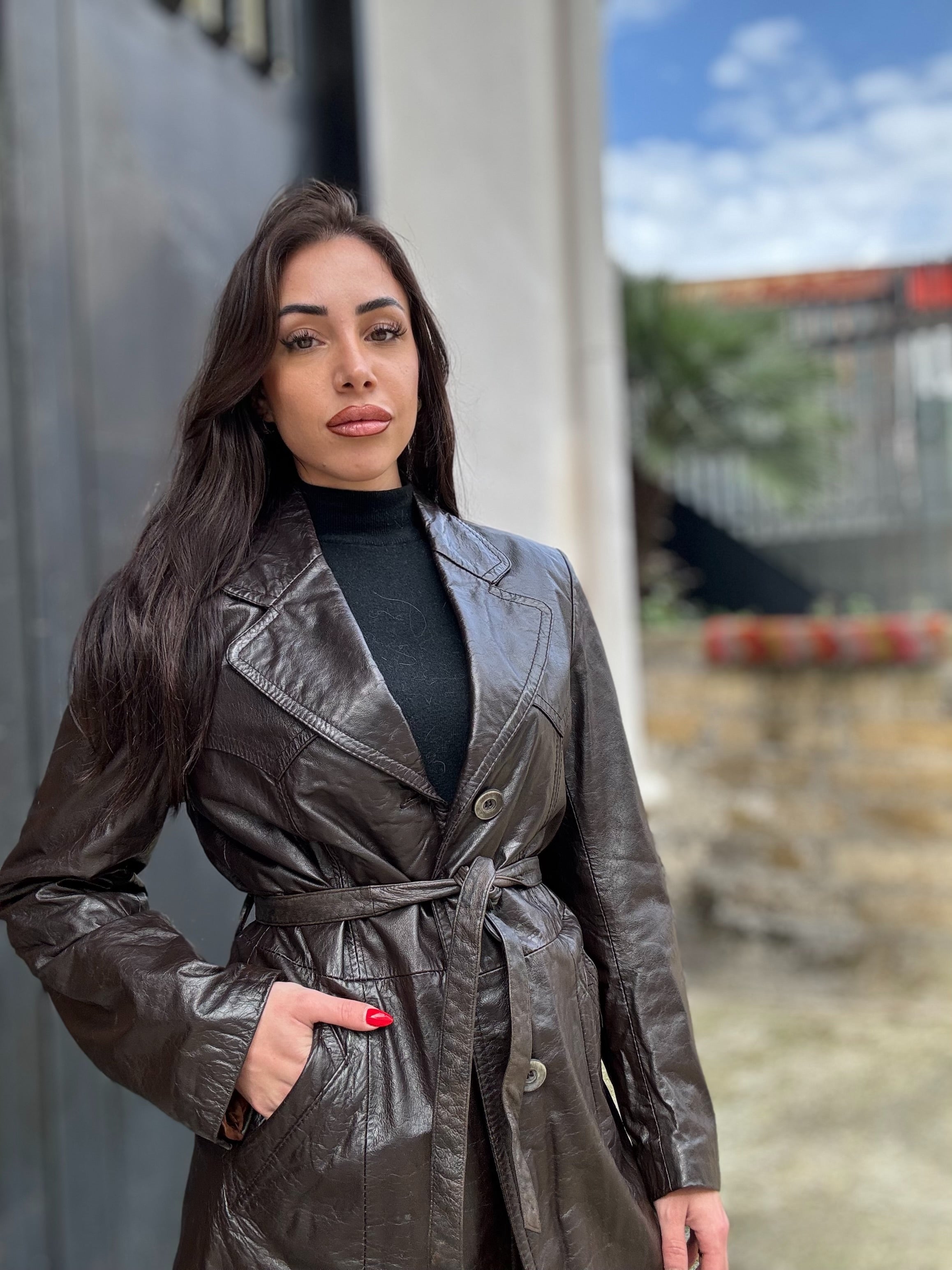 Trench in pelle