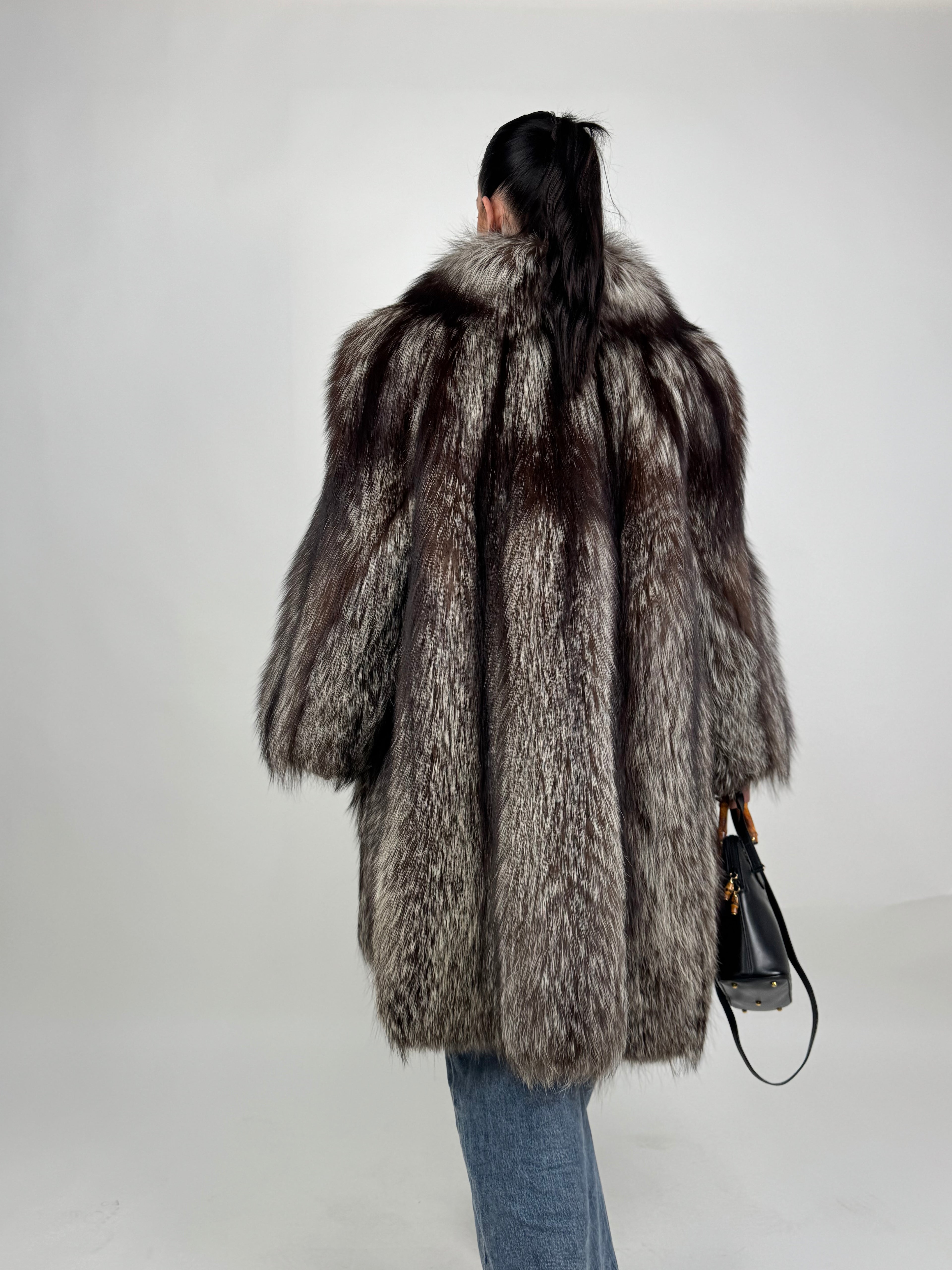 Giacca in volpe argentata N504
