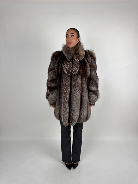Giacca in volpe argentata N842