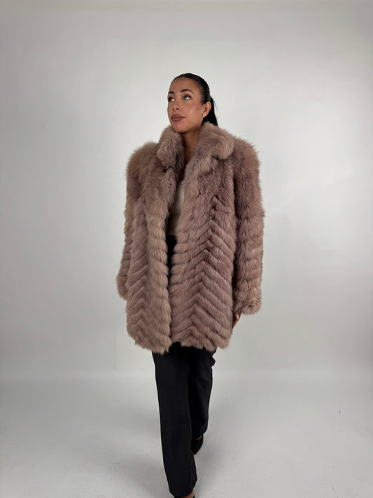 Giacca in volpe pink N845