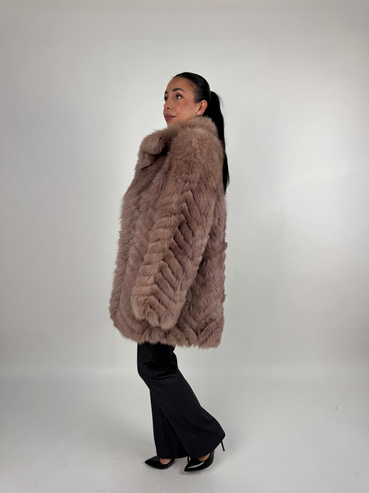 Giacca in volpe pink N845