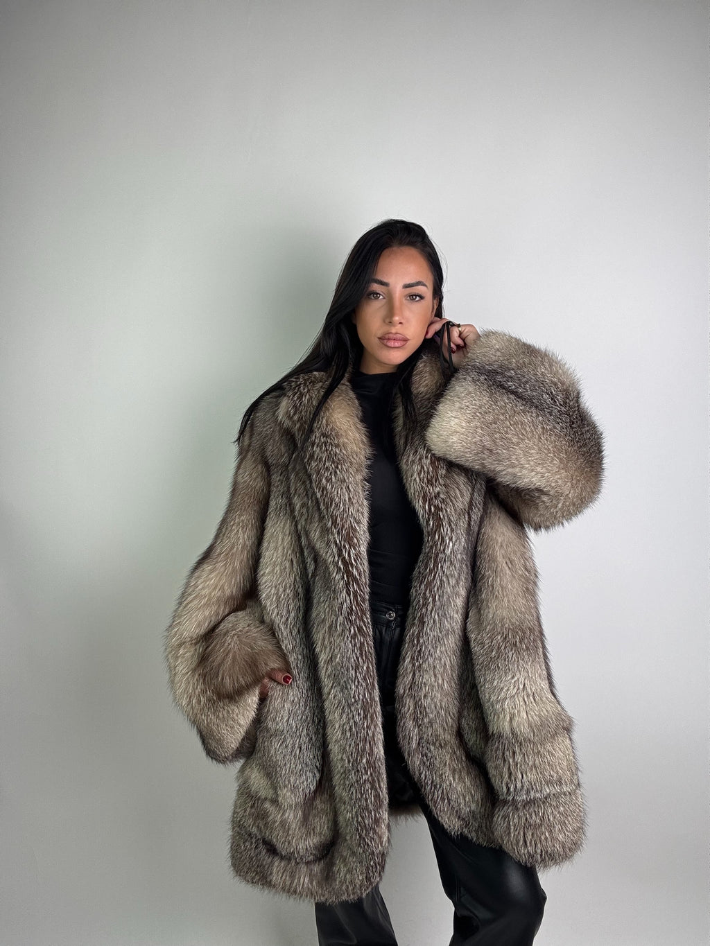 Giacca in volpe blue frost N33