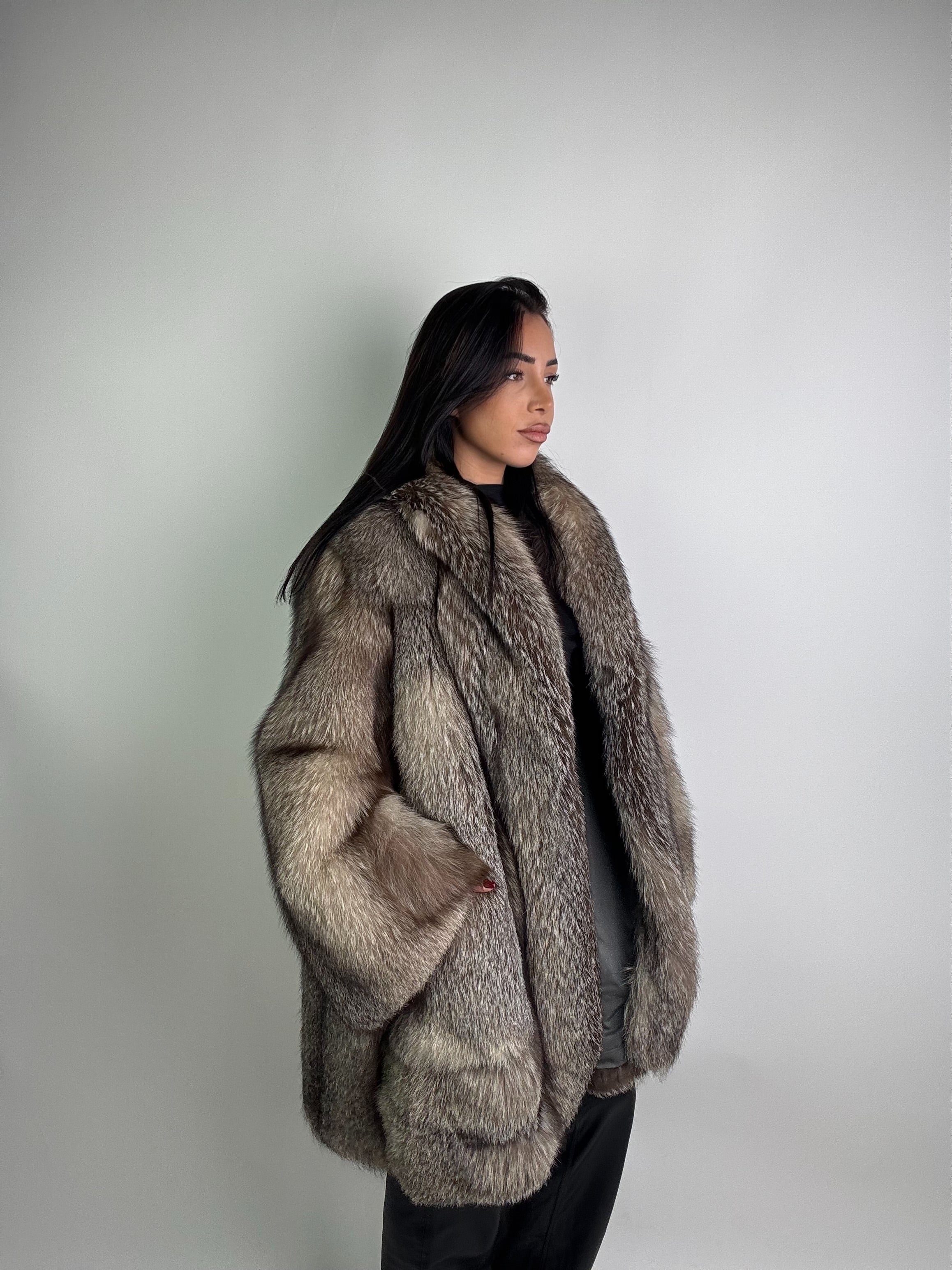 Giacca in volpe blue frost N33