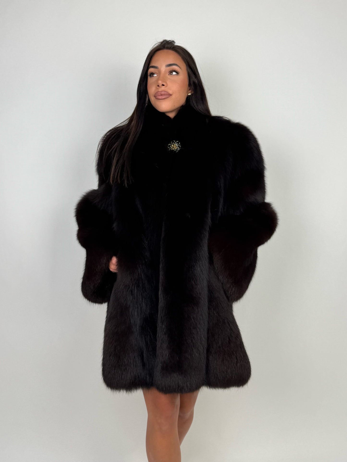 Giacca in volpe black N02