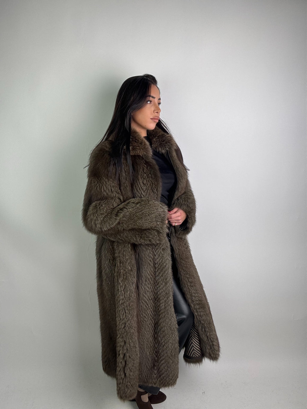 Cappotto in volpe reversibile N34