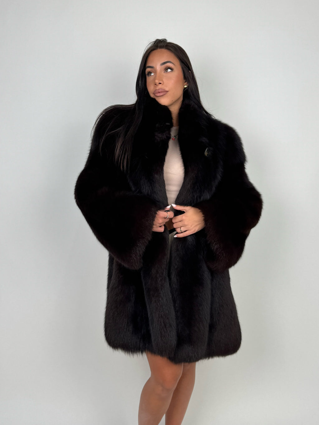Giacca in volpe black N02