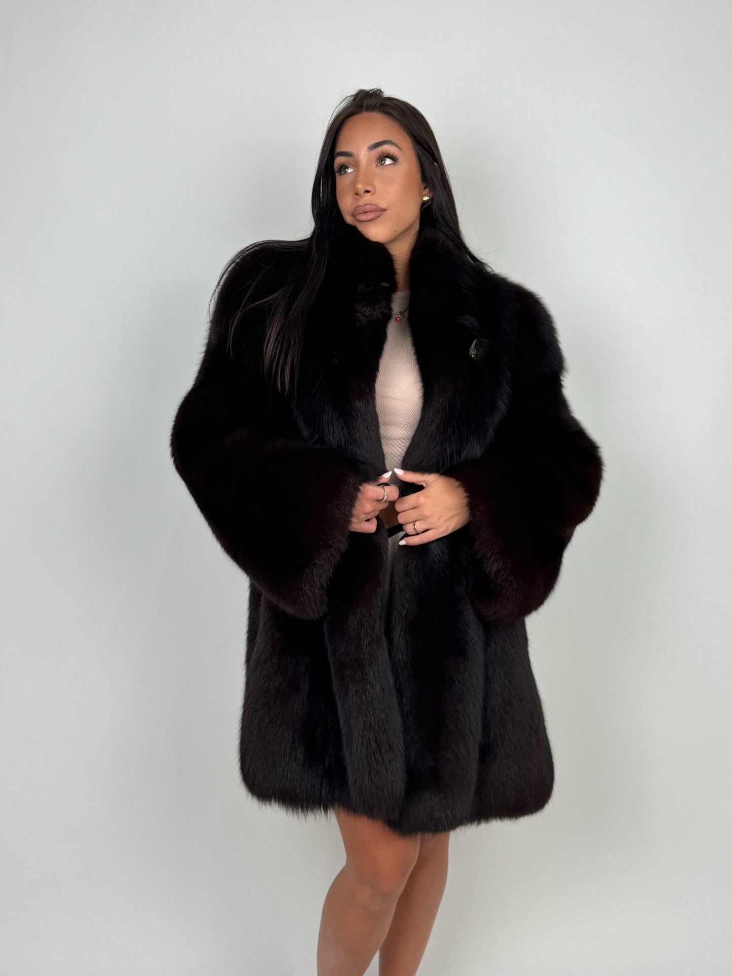 Giacca in volpe black N02