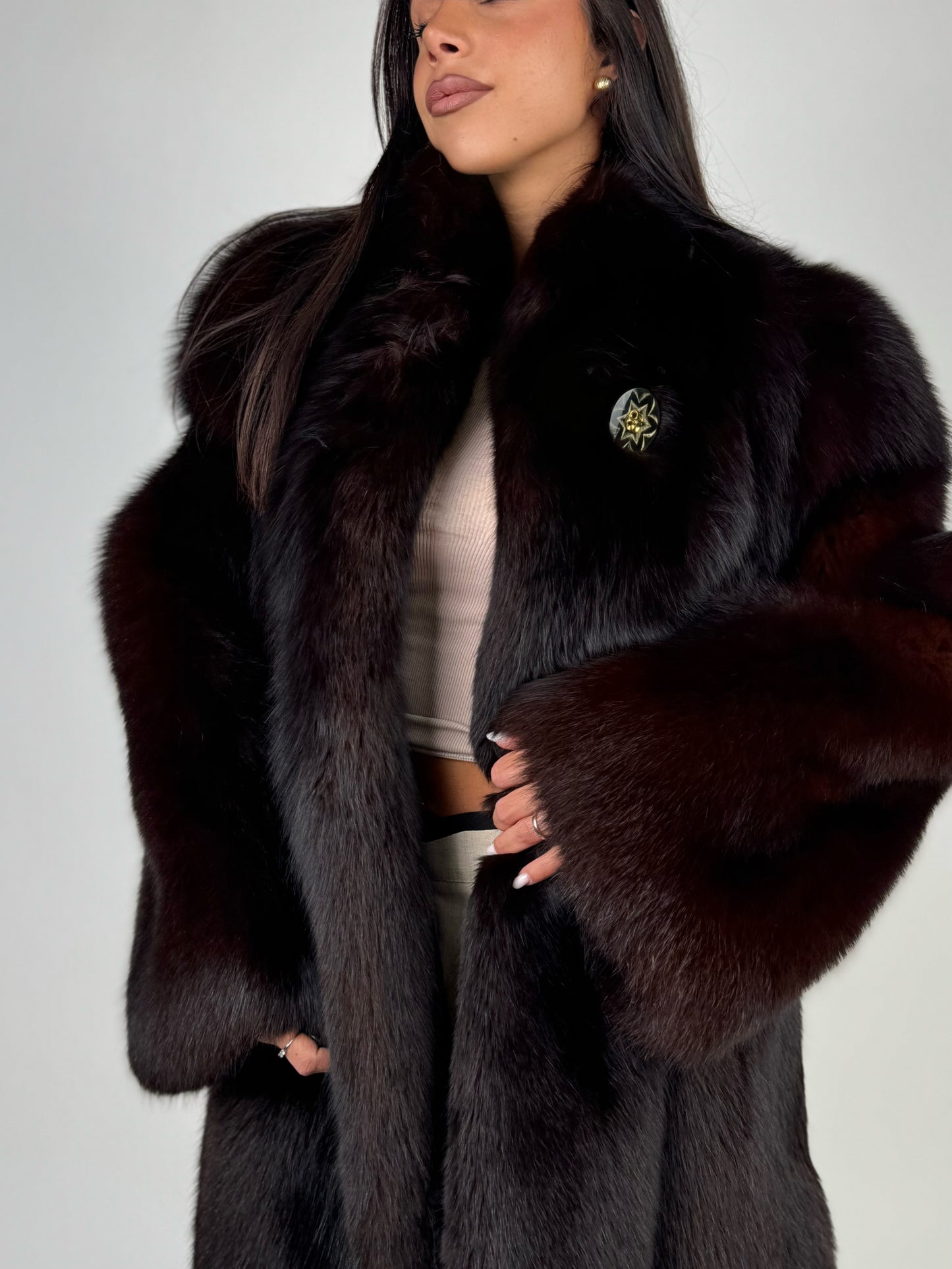 Giacca in volpe black N02