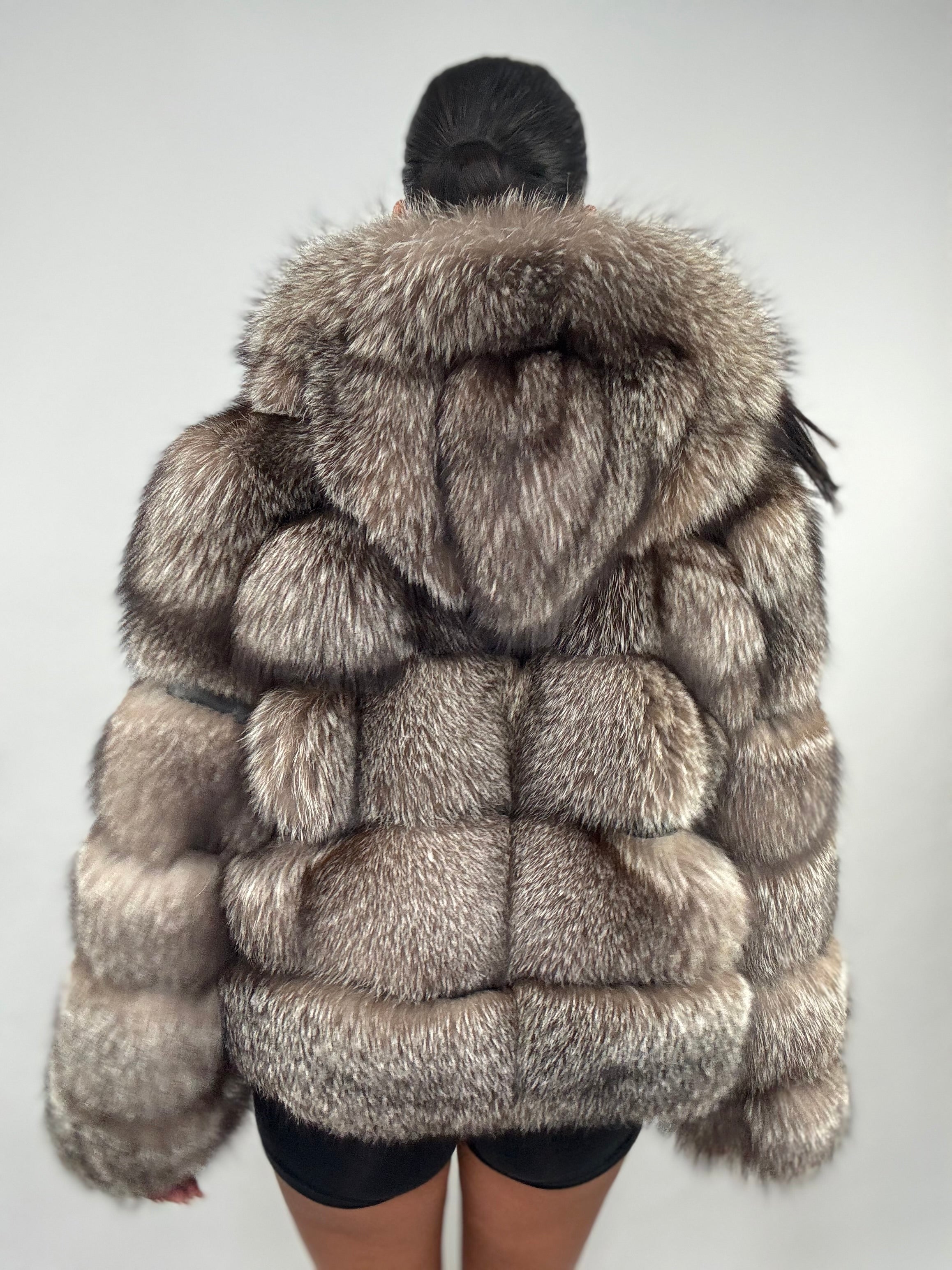 Bomber in volpe argentata