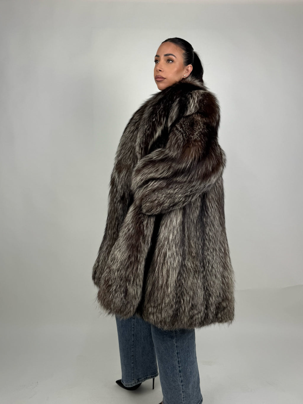 Giacca in volpe argentata N504