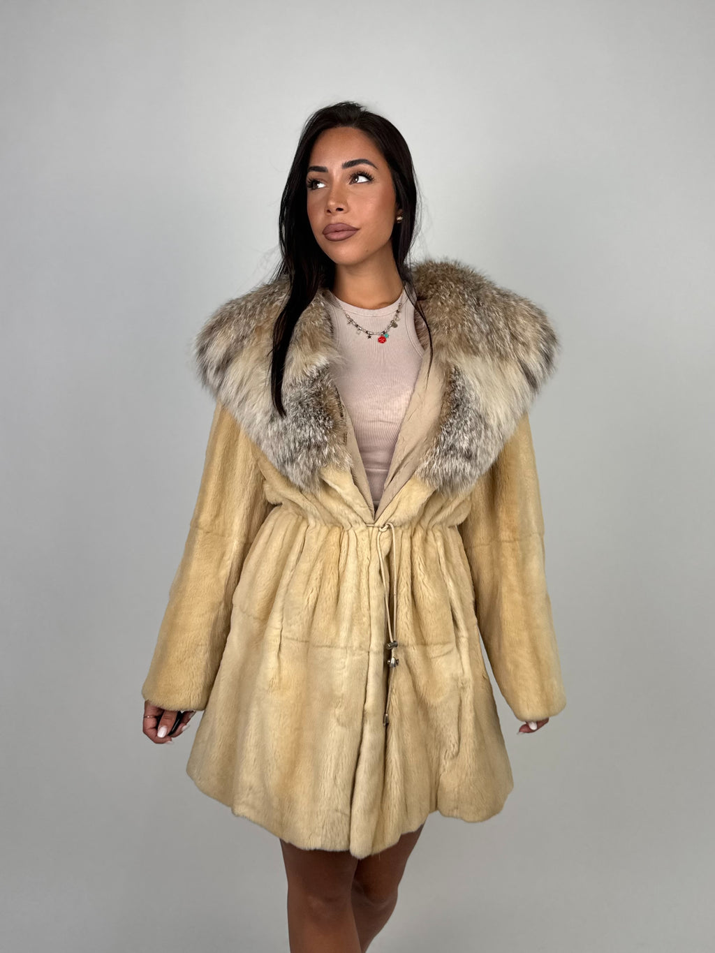Cappotto in visone e lince N665