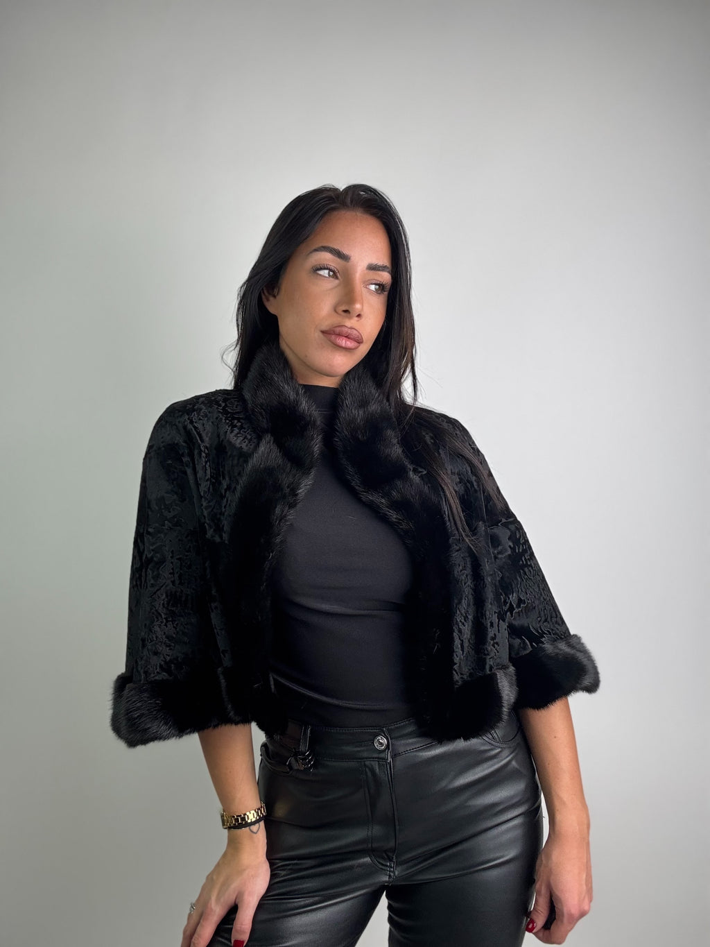 Giacca in astrakan e visone N30