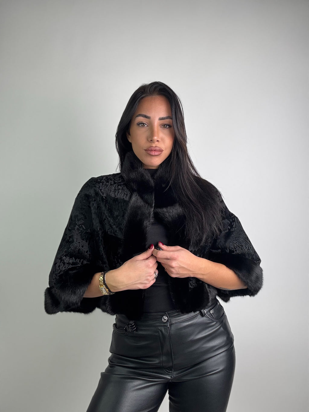 Giacca in astrakan e visone N30