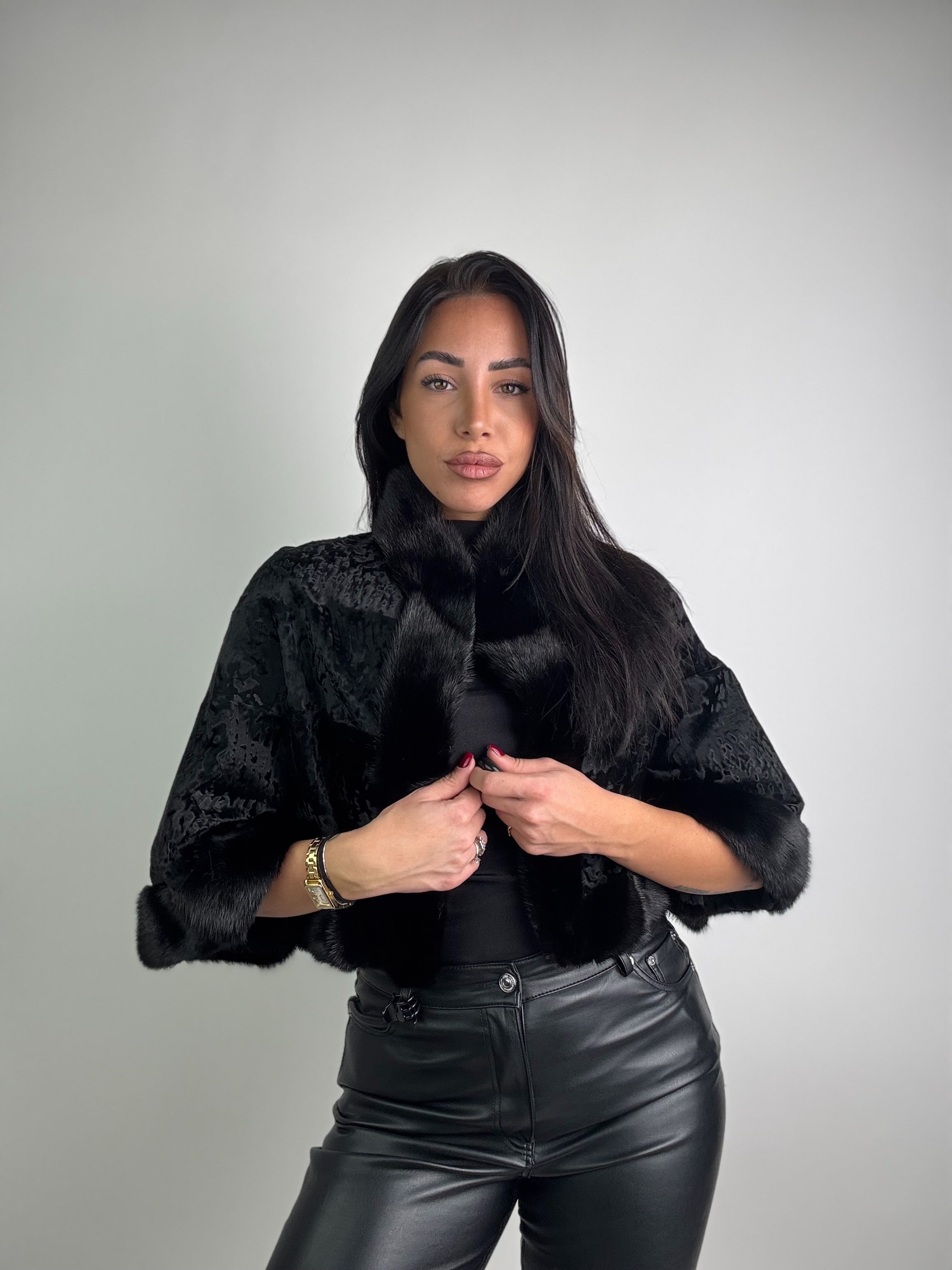 Giacca in astrakan e visone N30