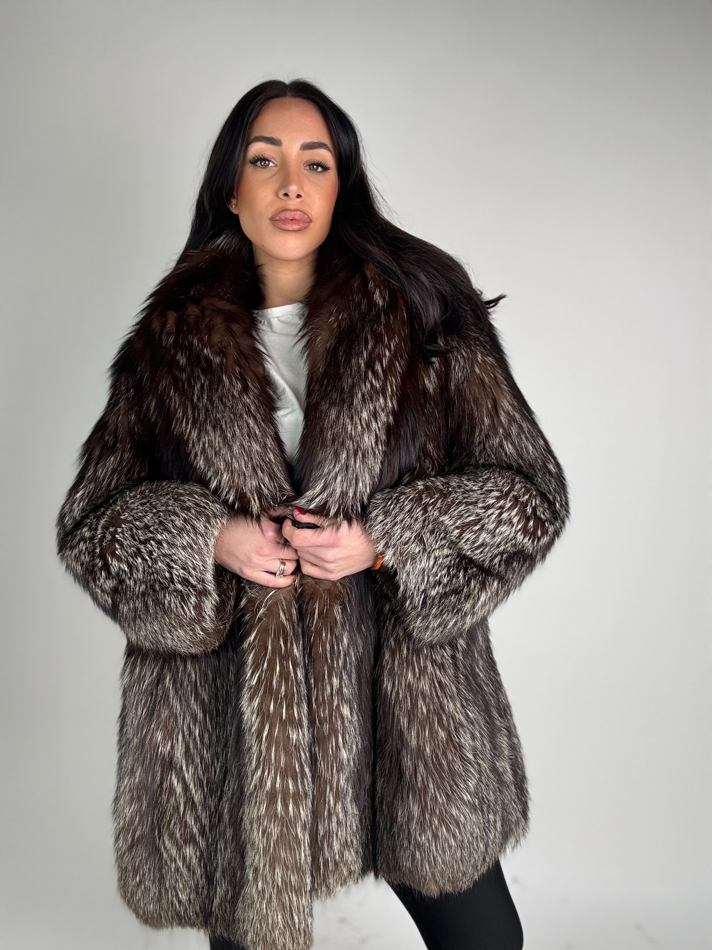 Giacca in volpe argentata N347