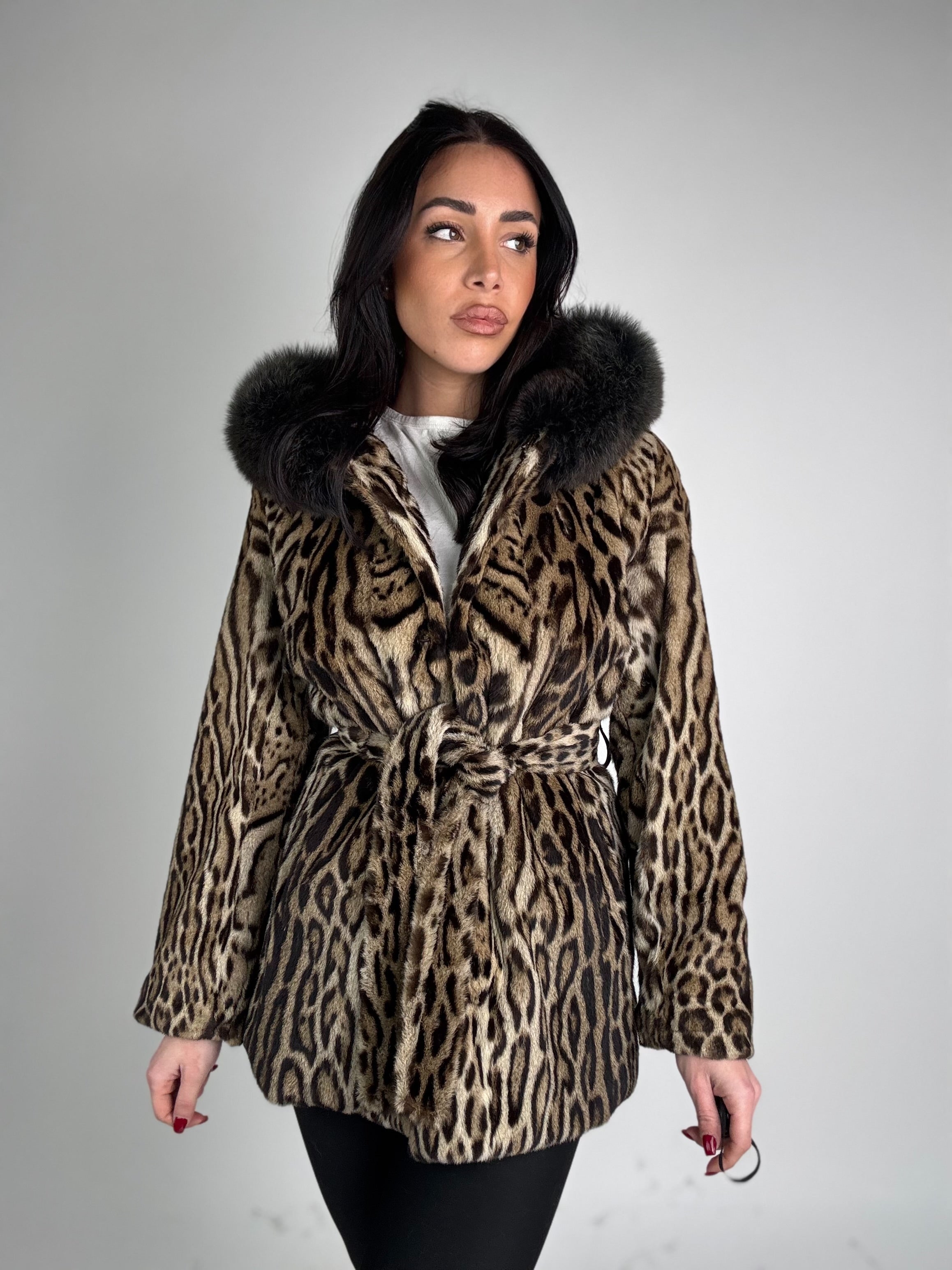 Giacca in leopardo e volpe N48