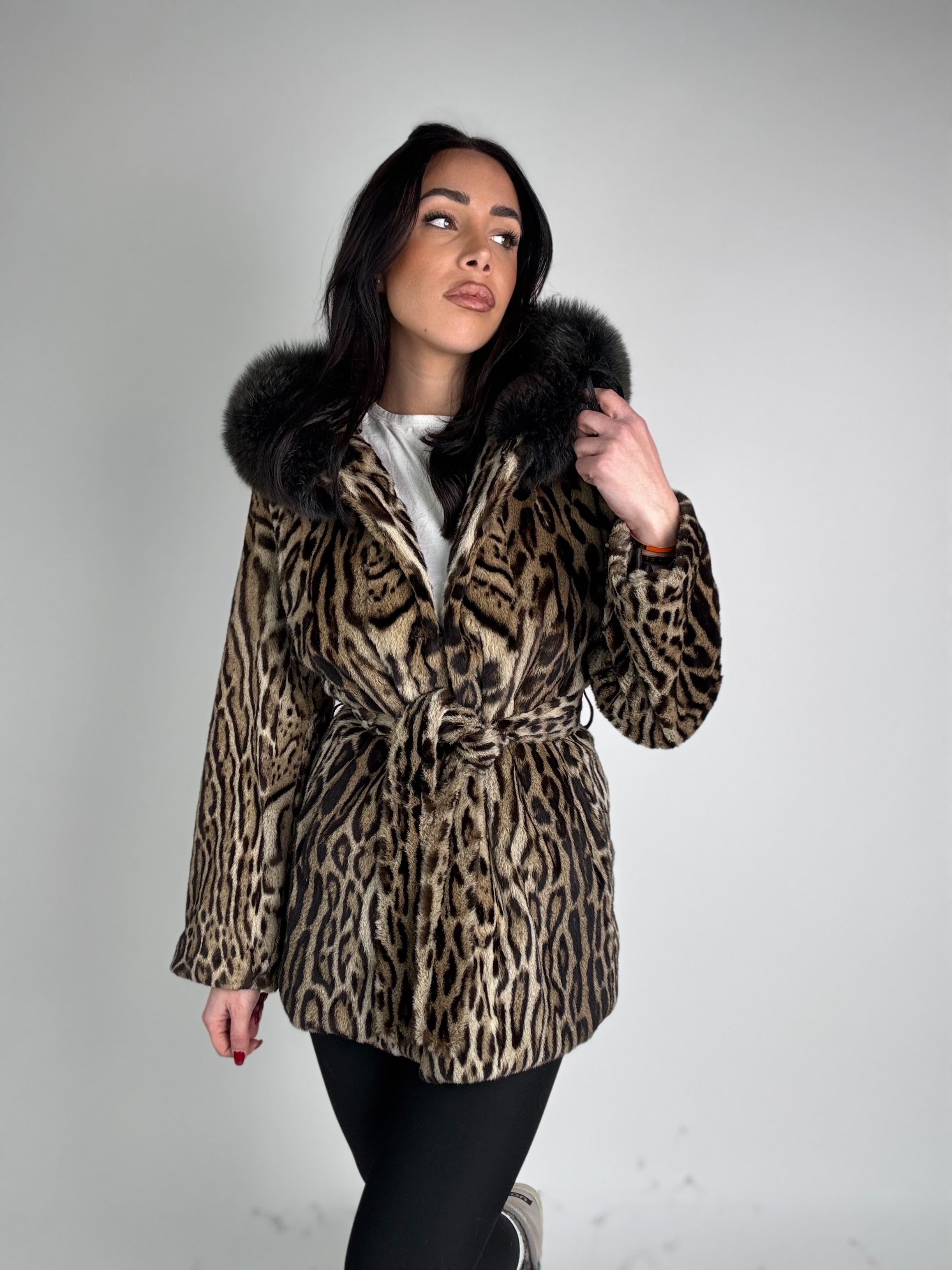 Giacca in leopardo e volpe N48