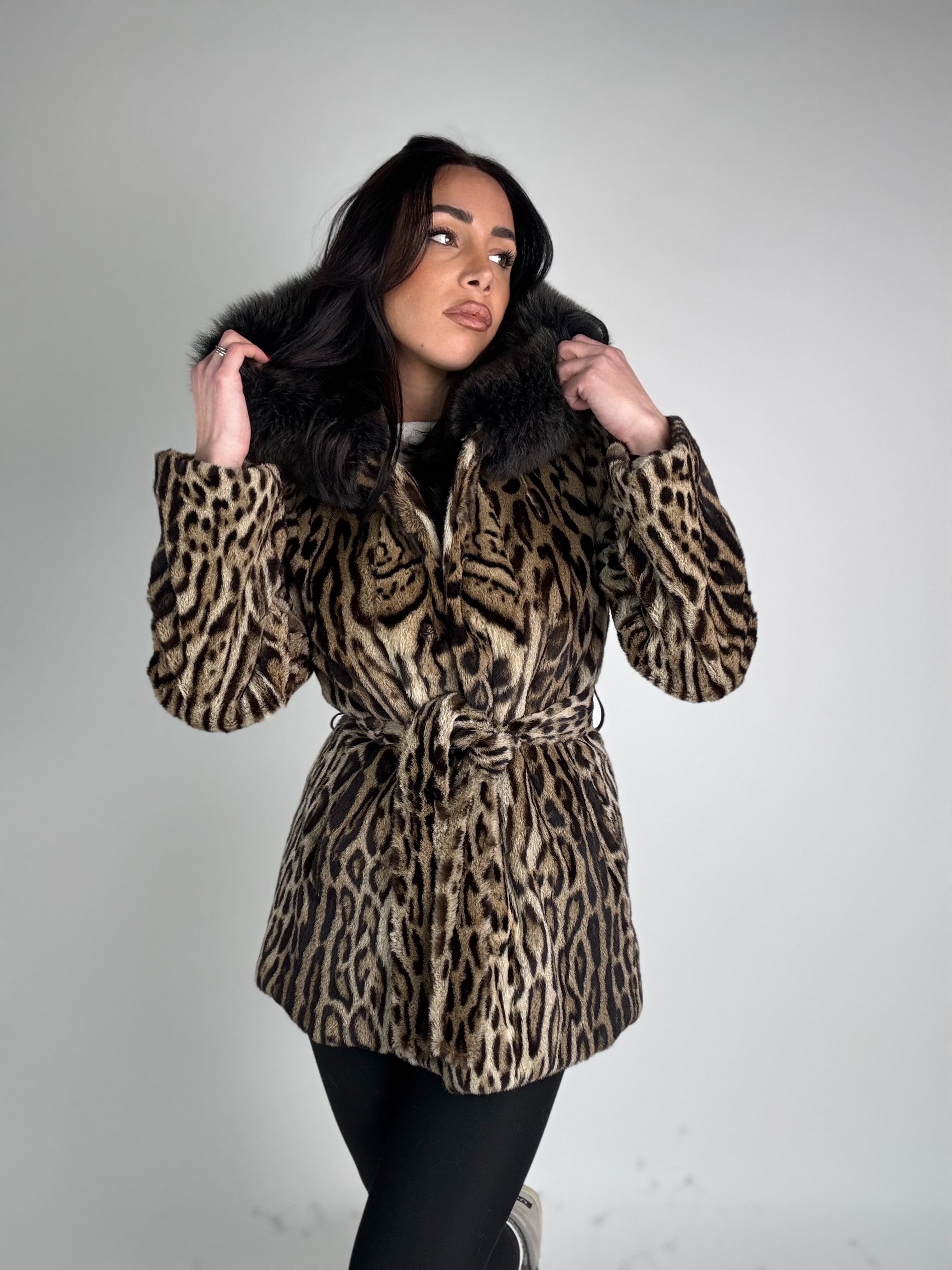 Giacca in leopardo e volpe N48