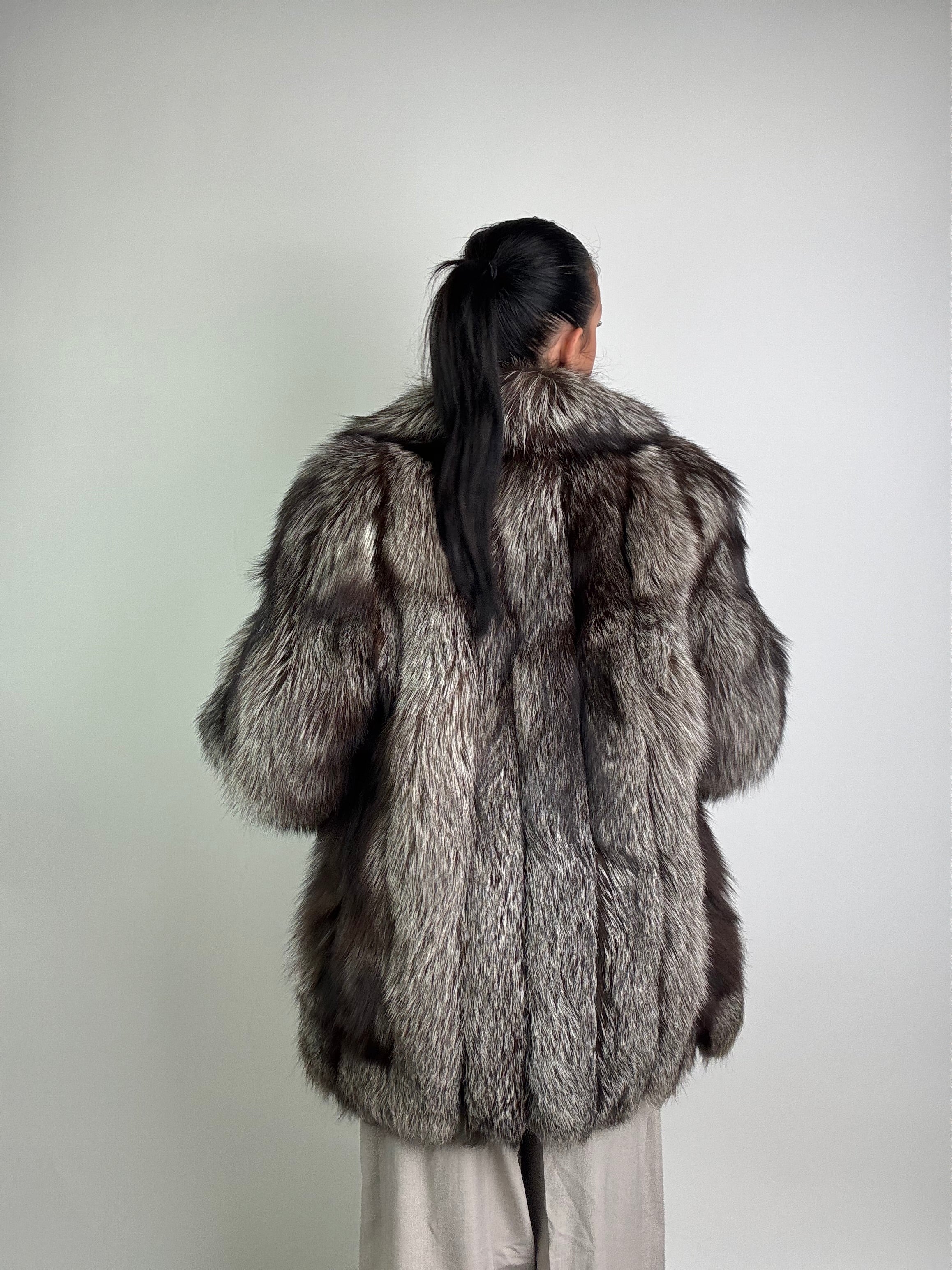 Giacca in volpe argentata N41