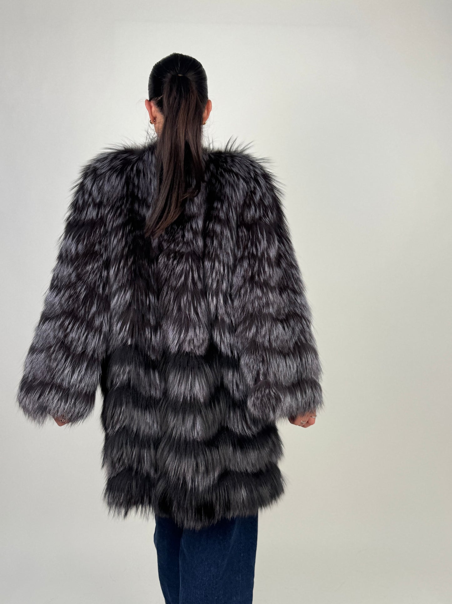 Giacca in volpe argentata N06