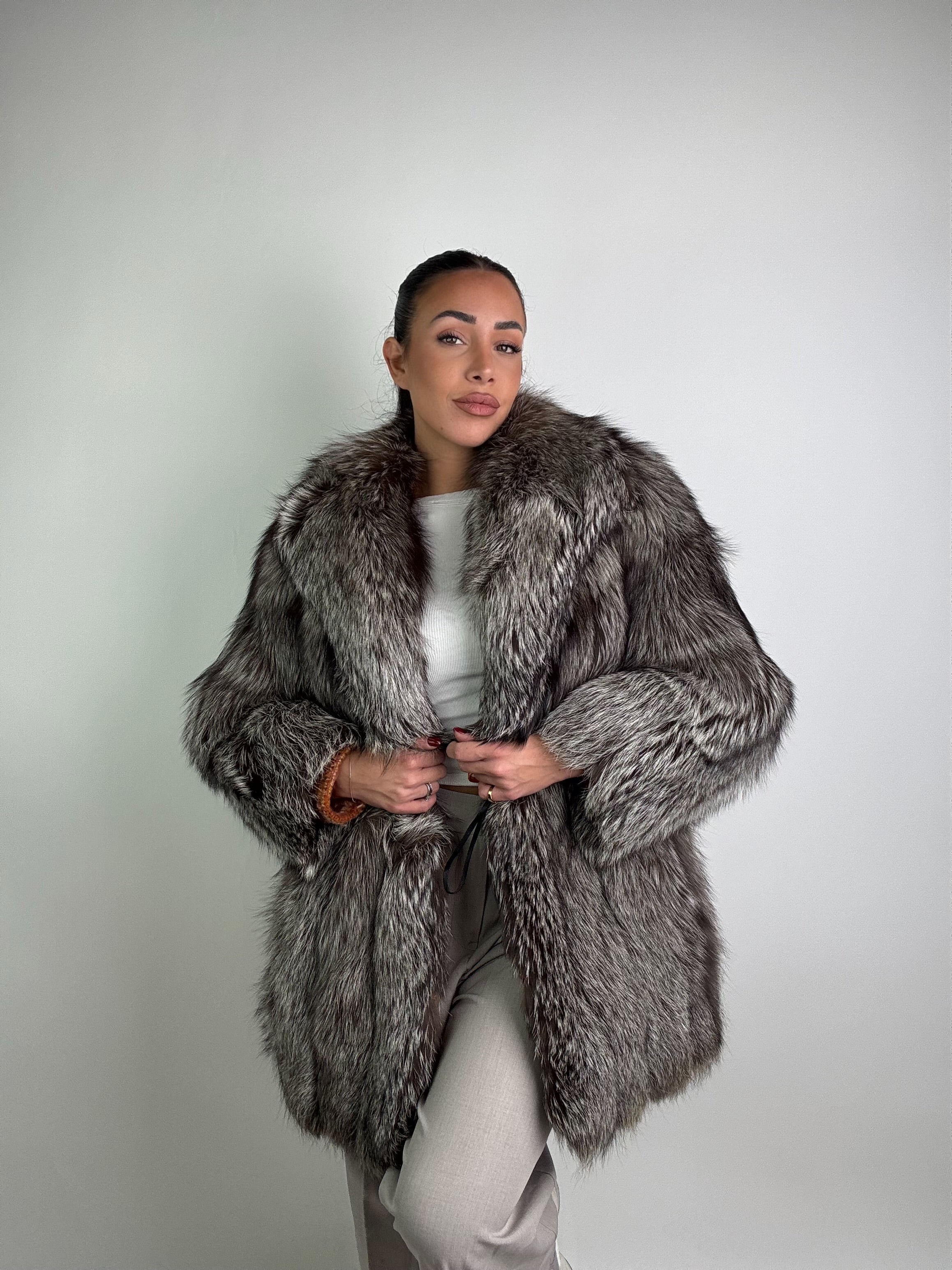 Giacca in volpe argentata N41