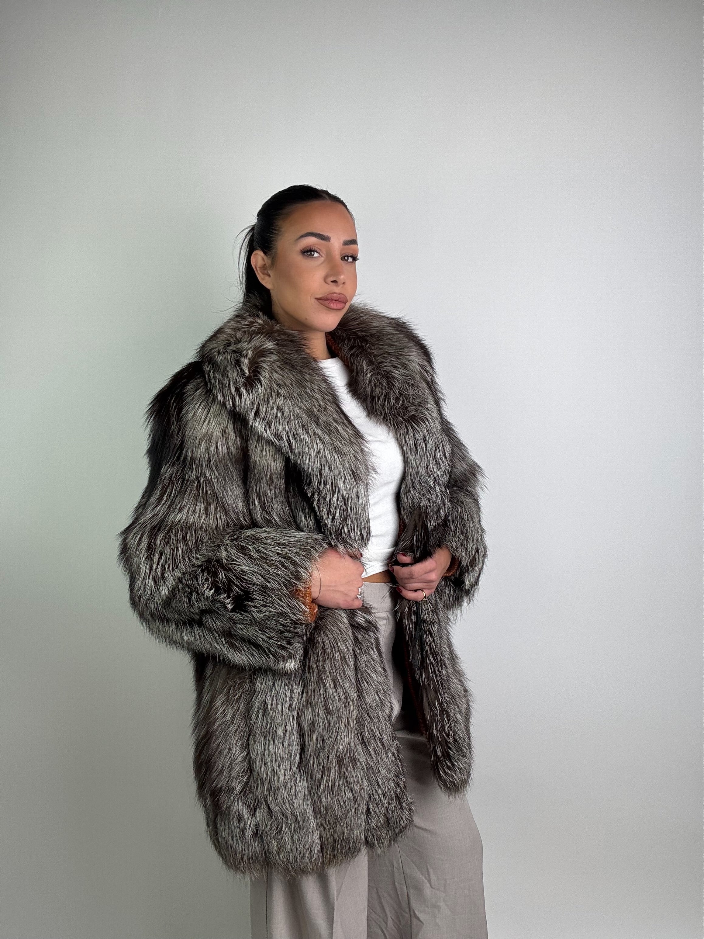 Giacca in volpe argentata N41
