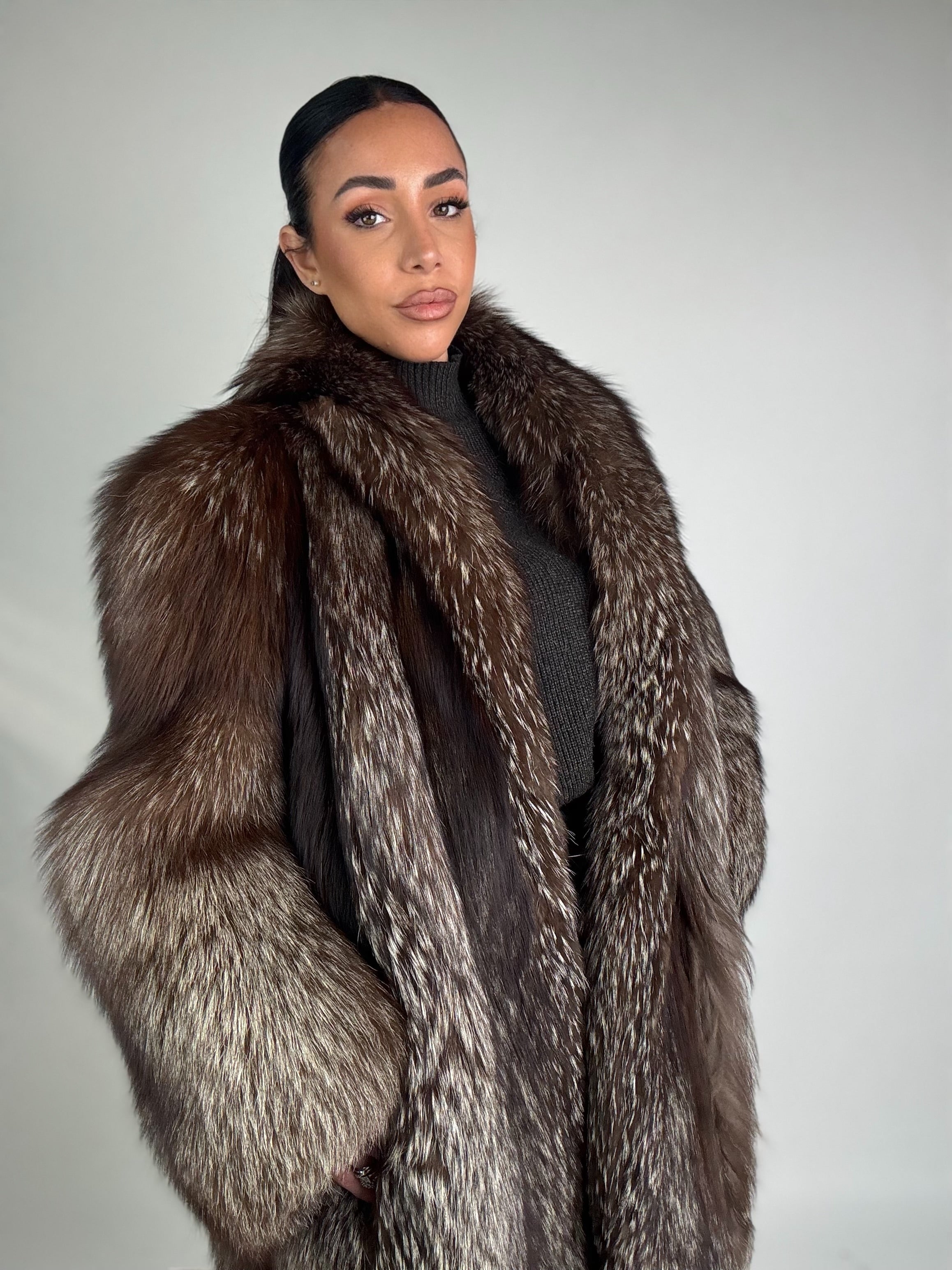 Giacca in volpe argentata N355