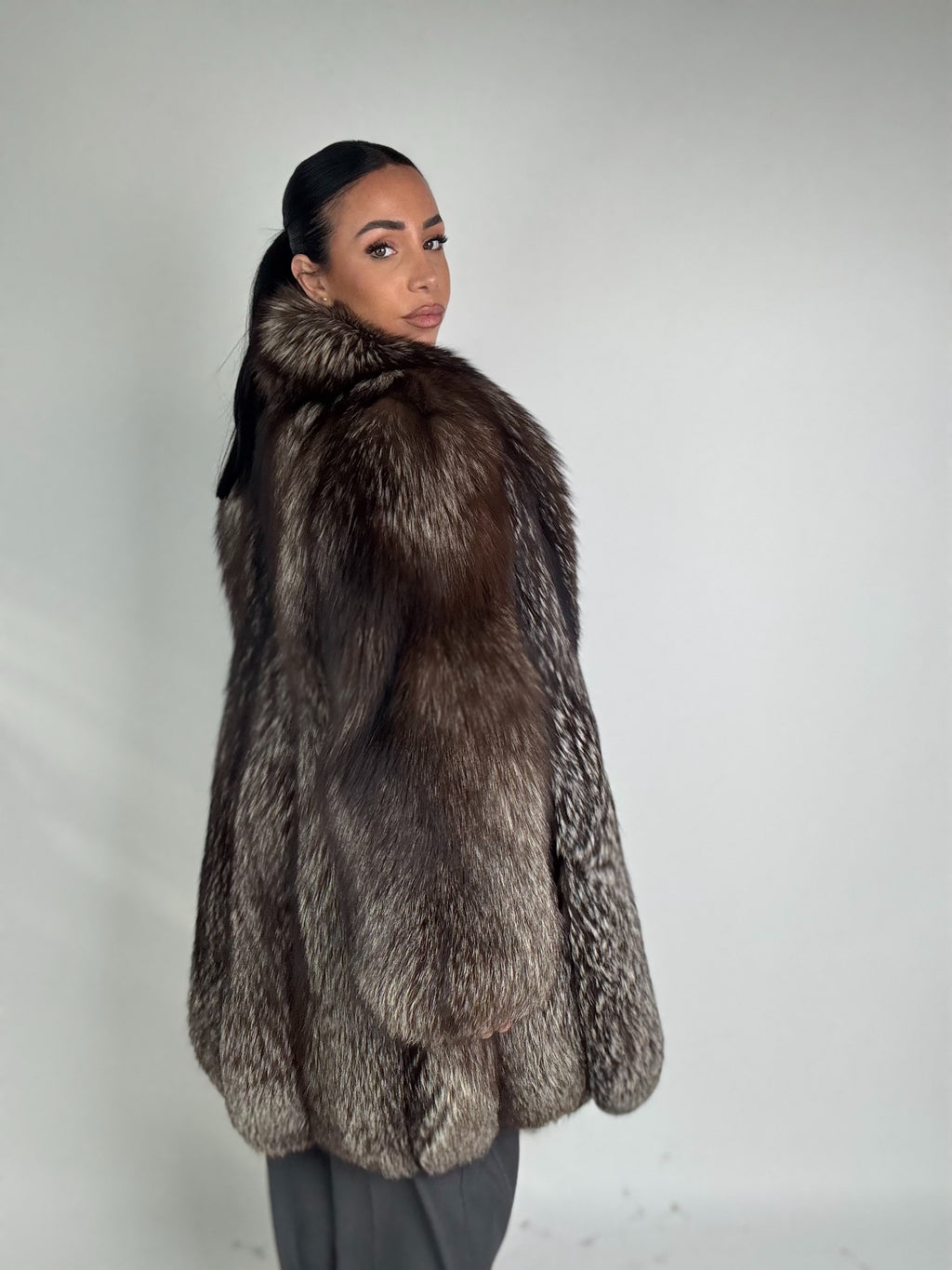 Giacca in volpe argentata N355