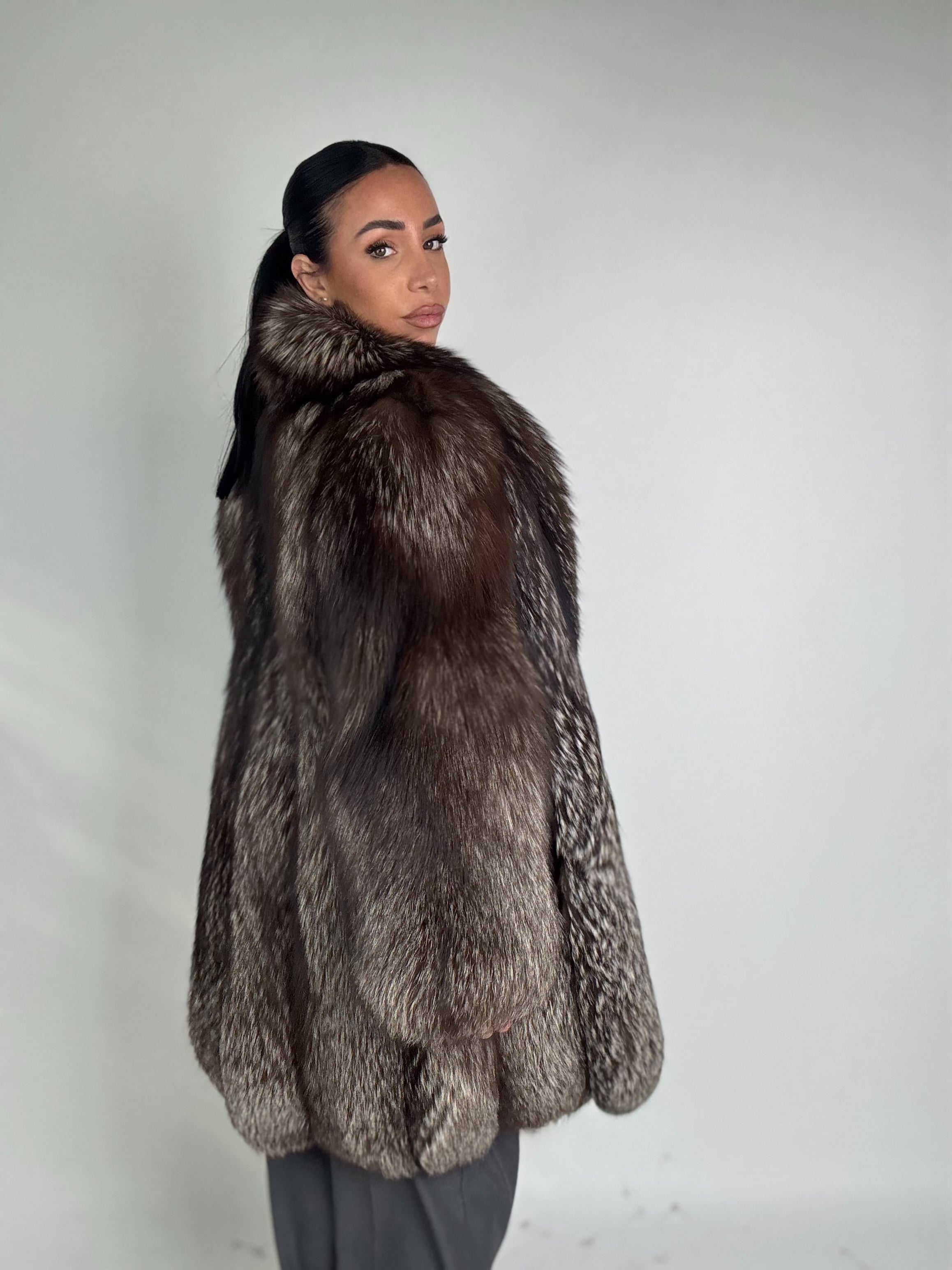 Giacca in volpe argentata N355