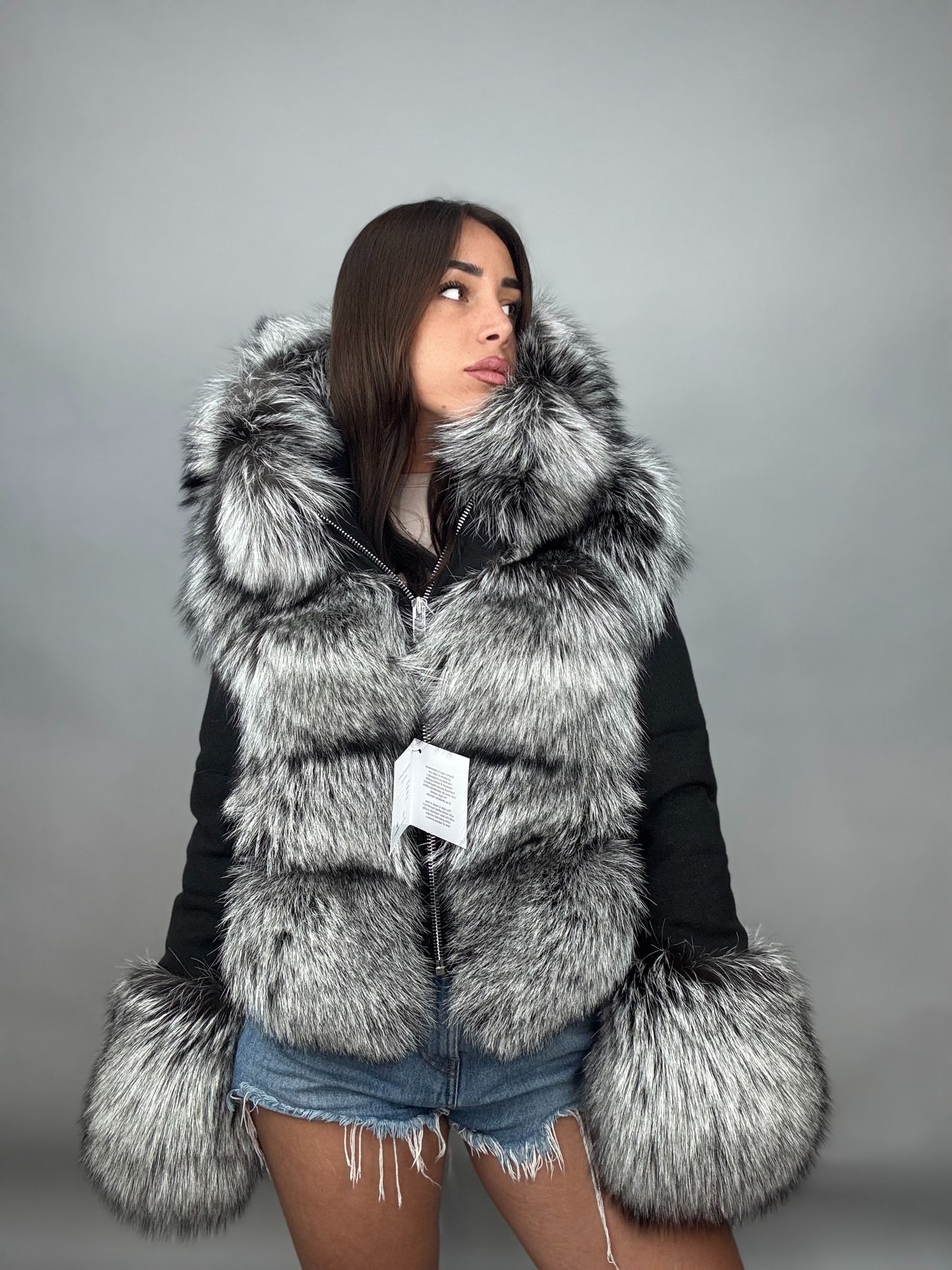 Bomber con volpe argentata