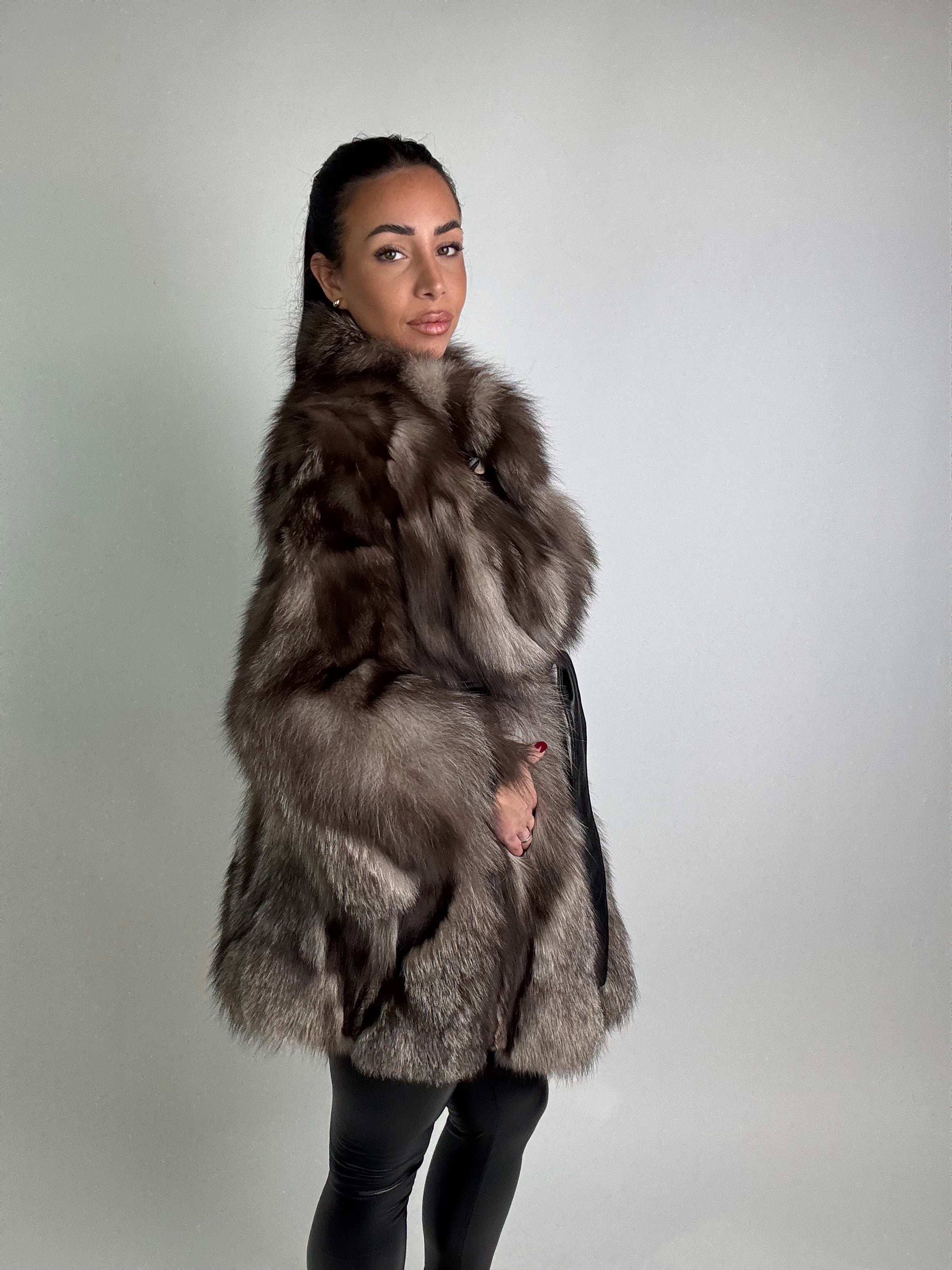 Giacca in volpe argentata N47