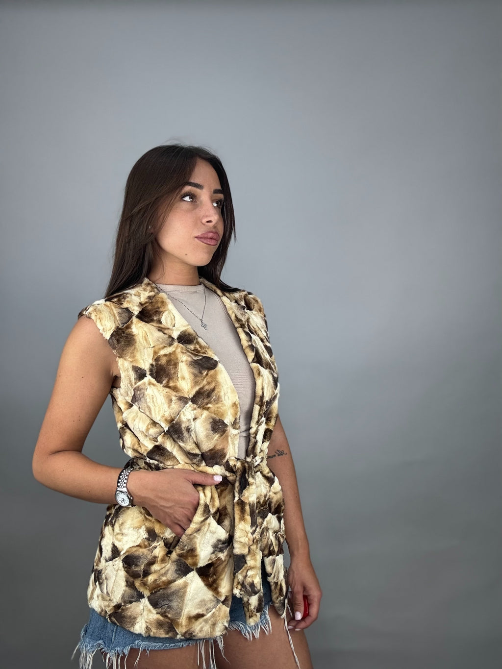 Smanicato in visone rasato