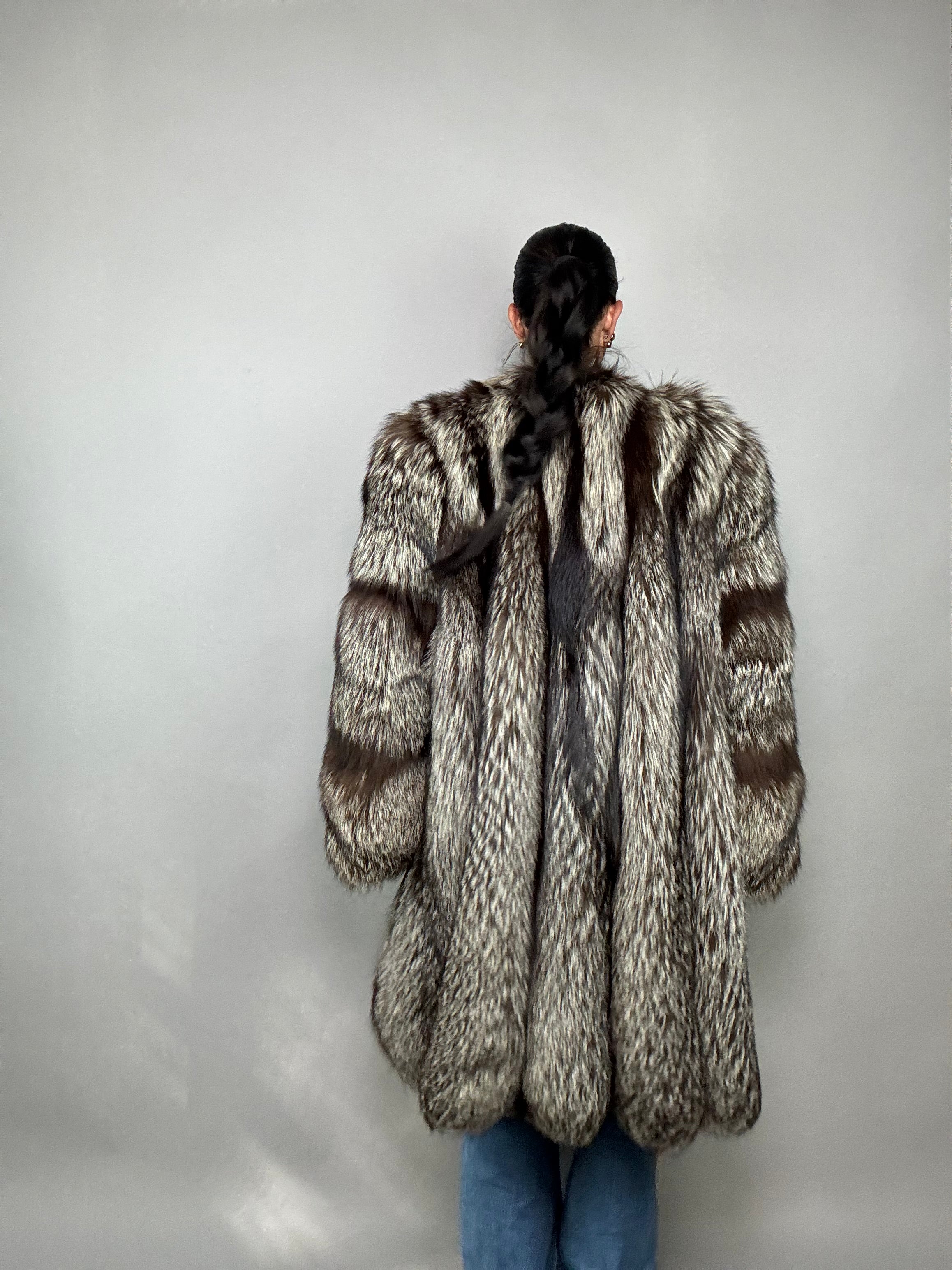 Cappotto in volpe argentata