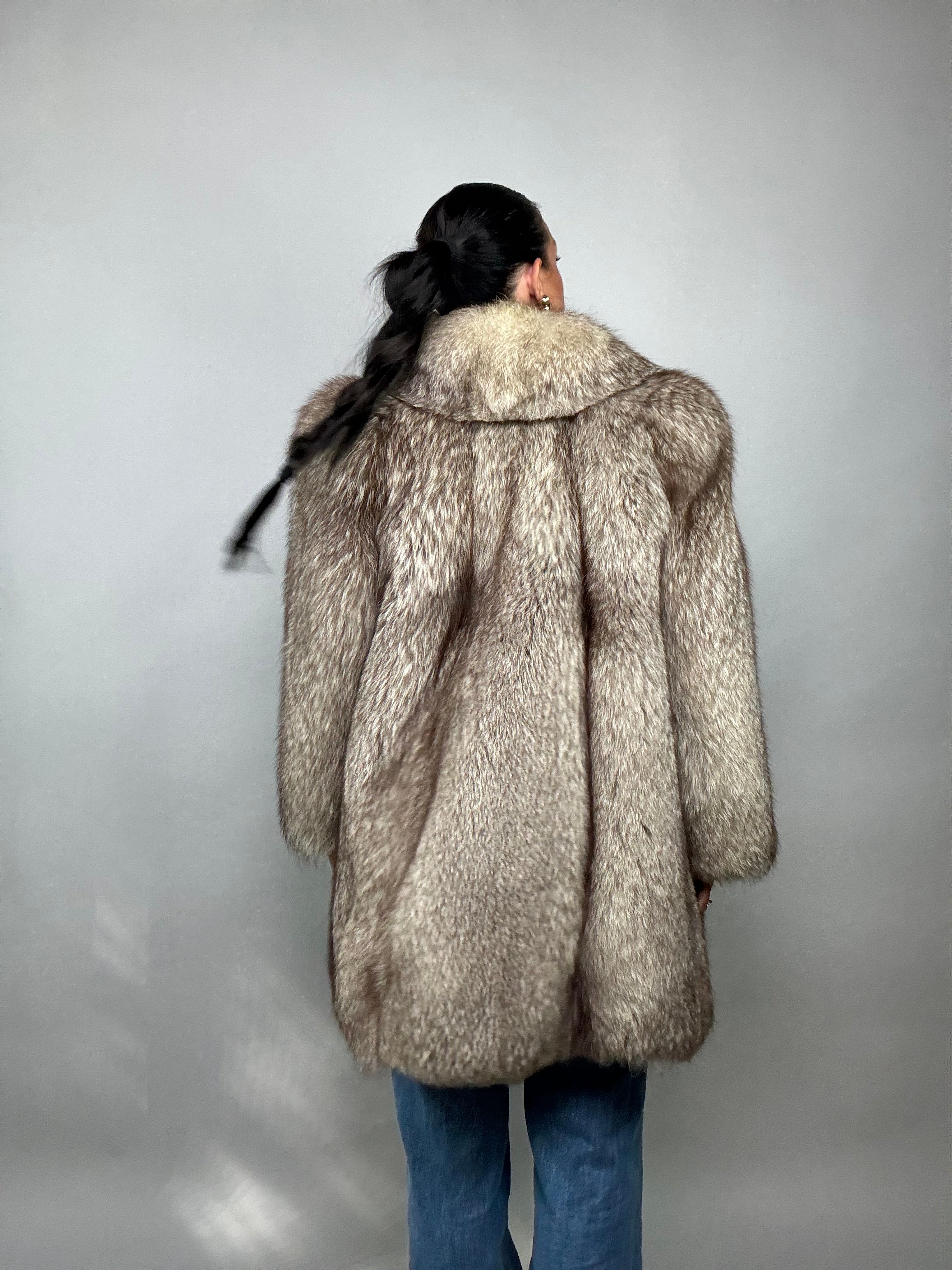 Cappotto in volpe argentata