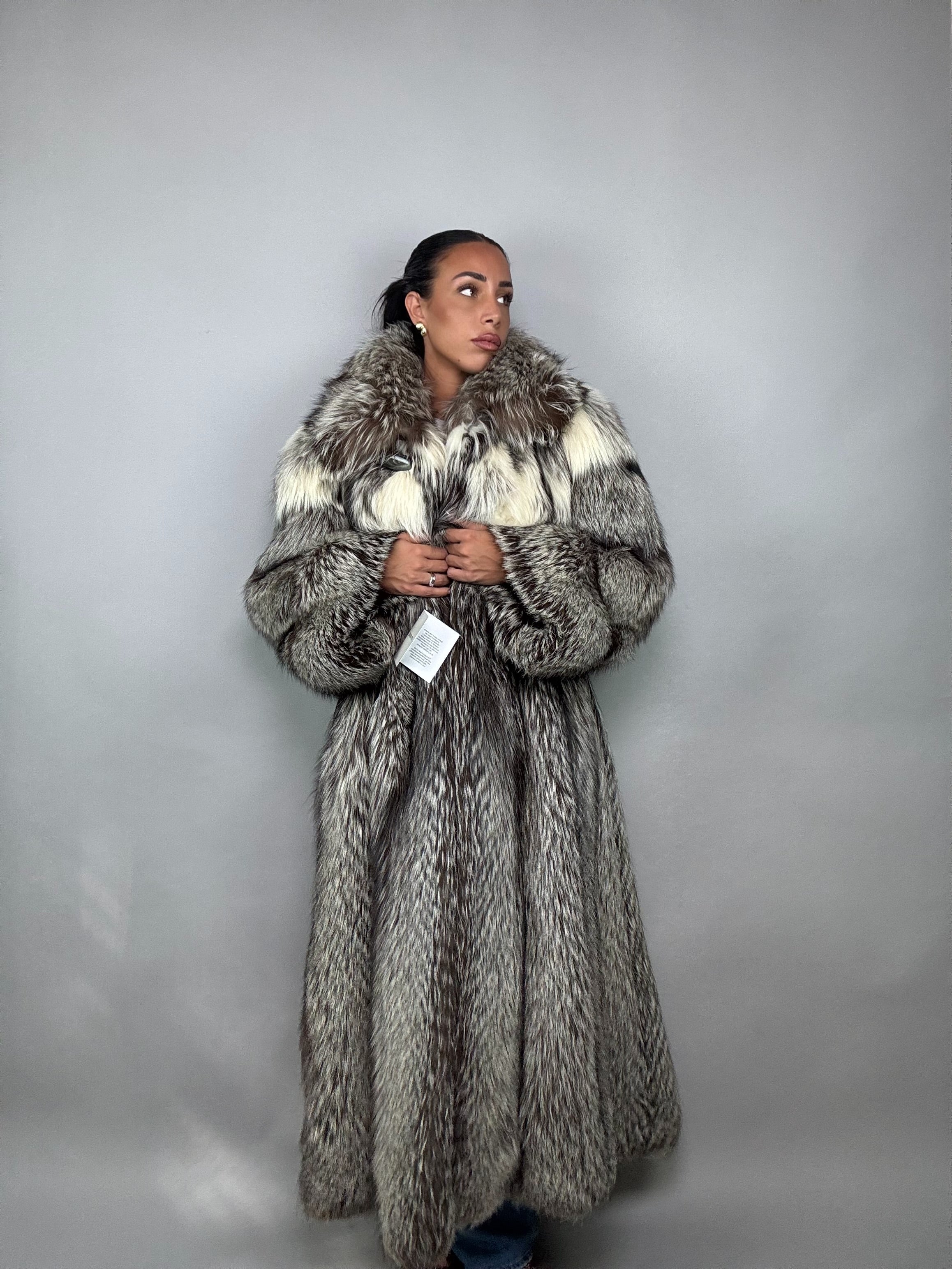 Cappotto in volpe argentata