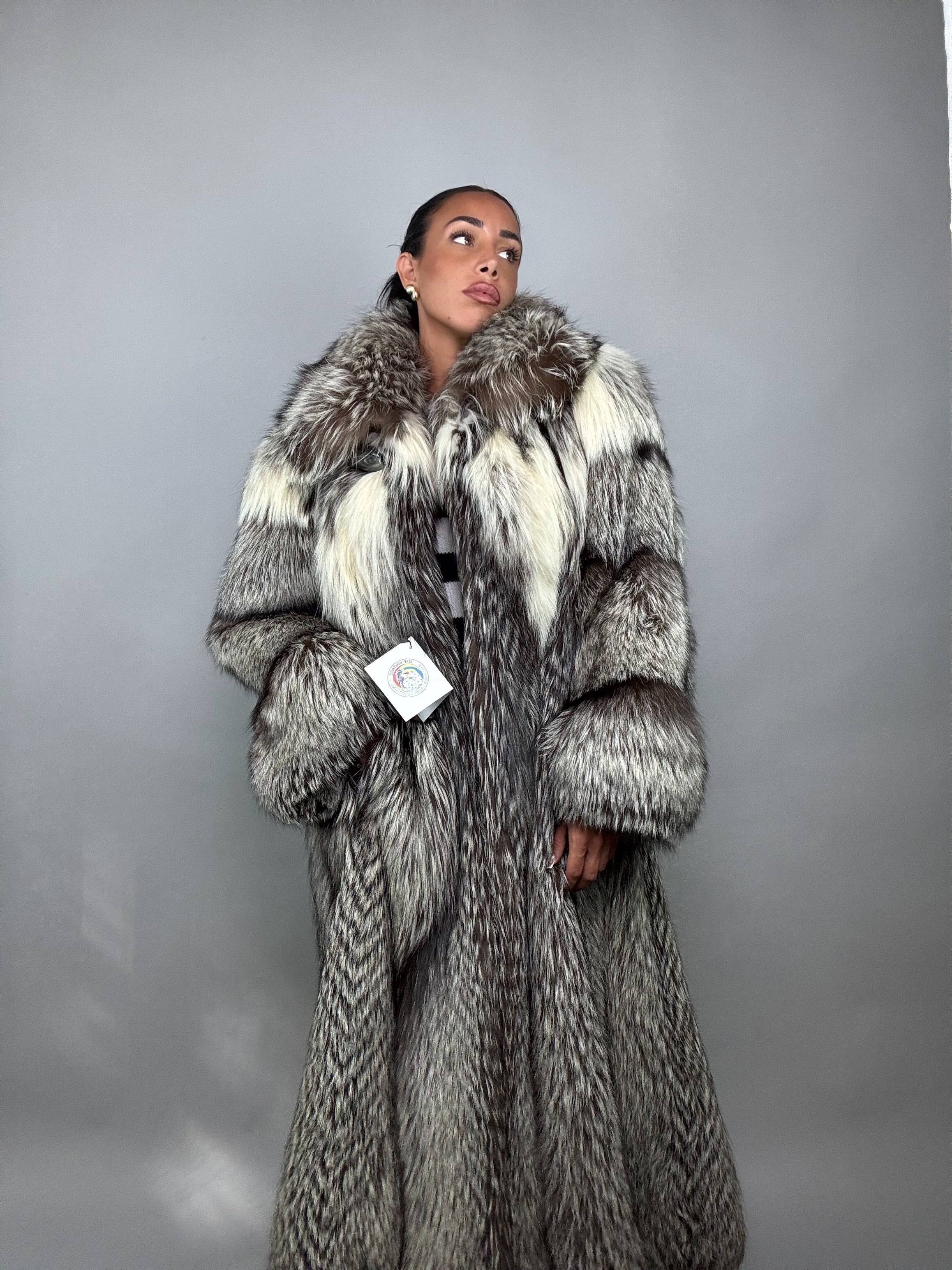 Cappotto in volpe argentata