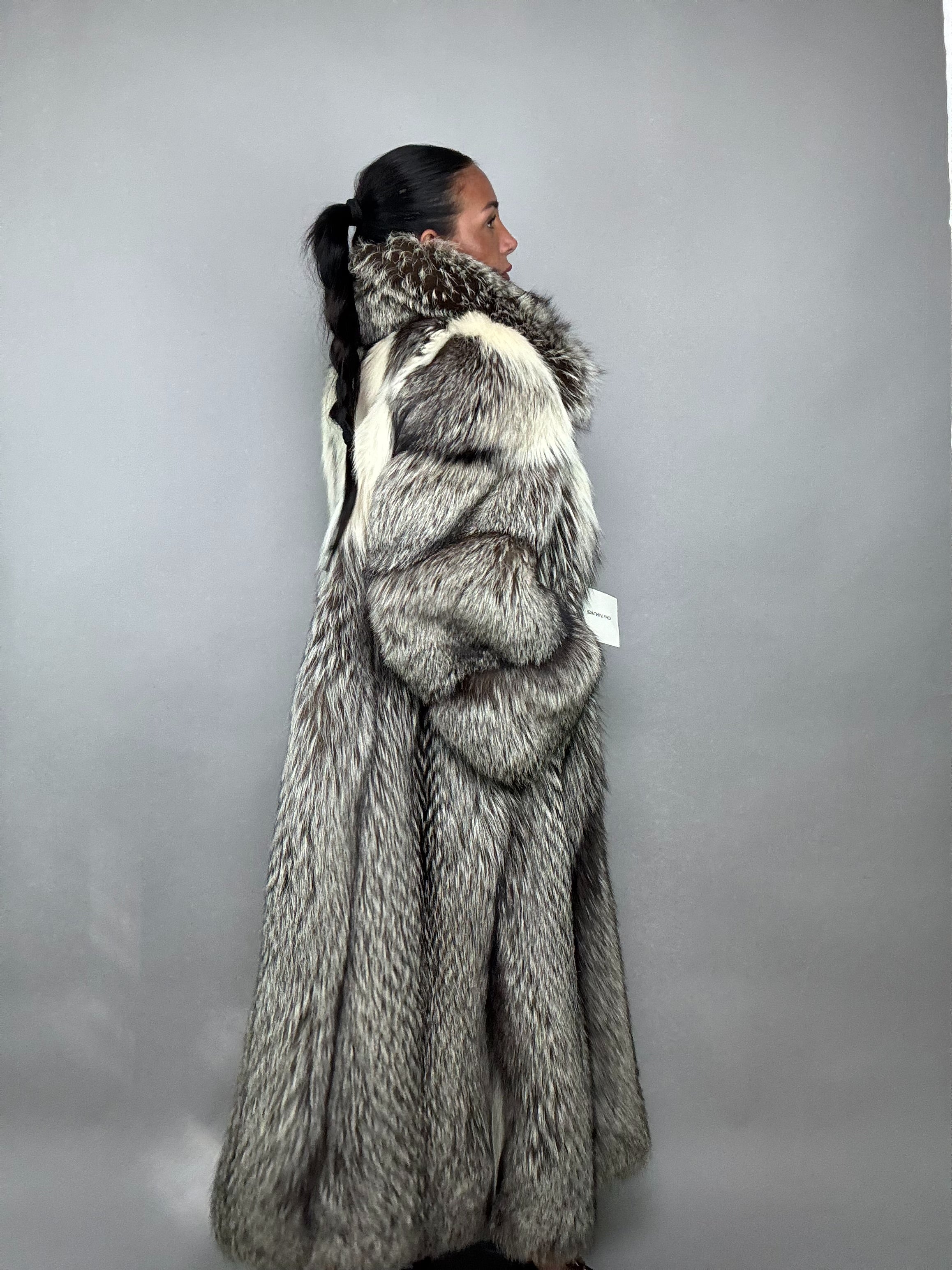 Cappotto in volpe argentata