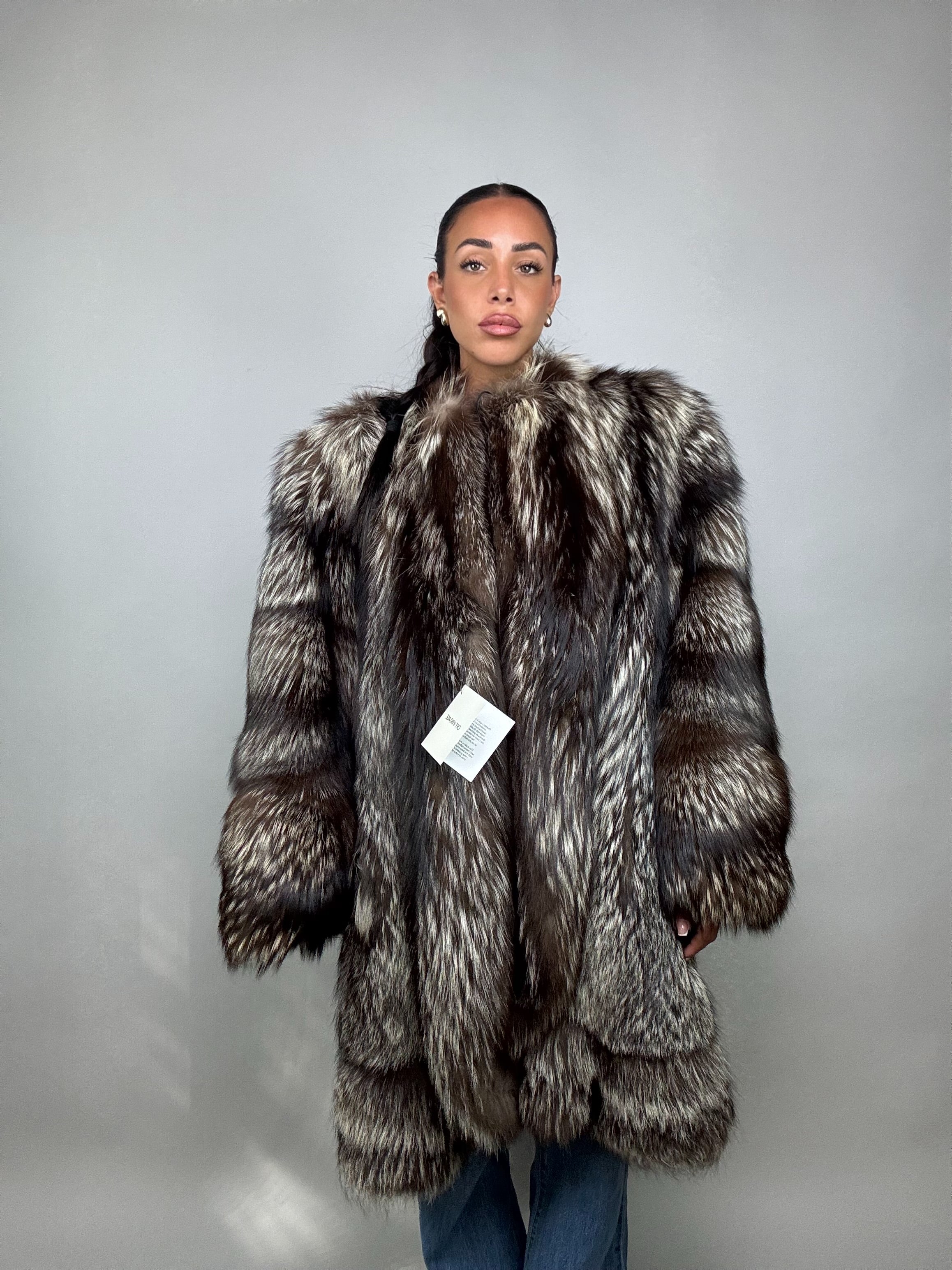 Cappotto in volpe argentata
