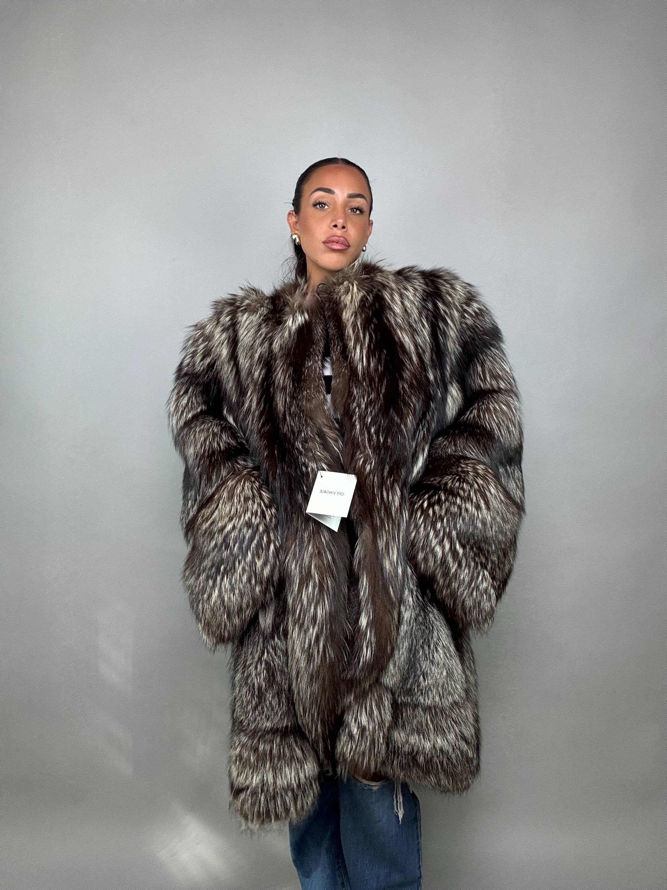 Cappotto in volpe argentata