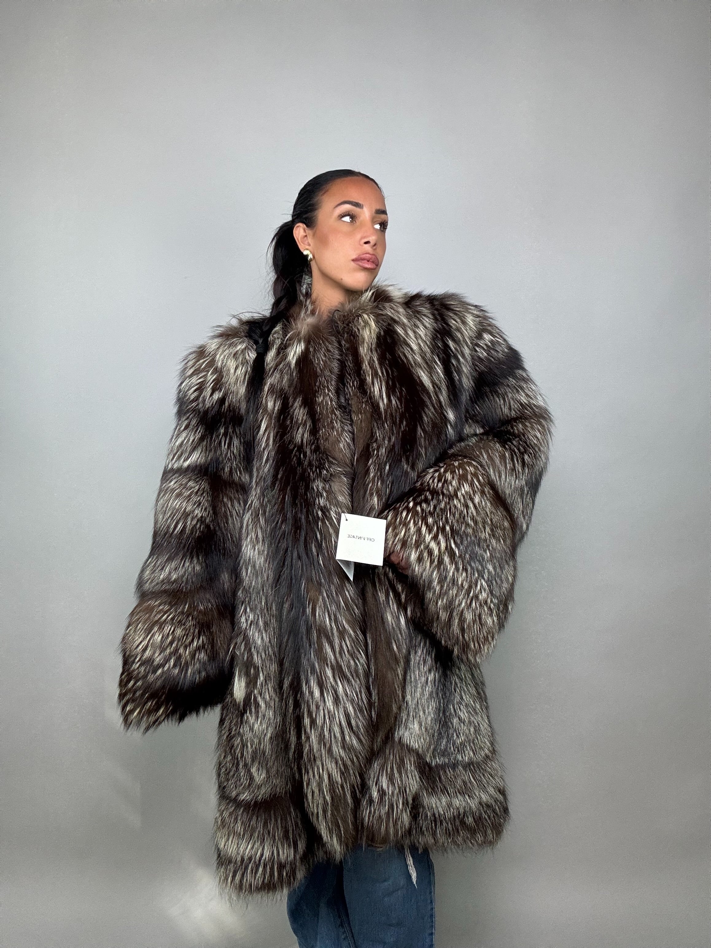Cappotto in volpe argentata