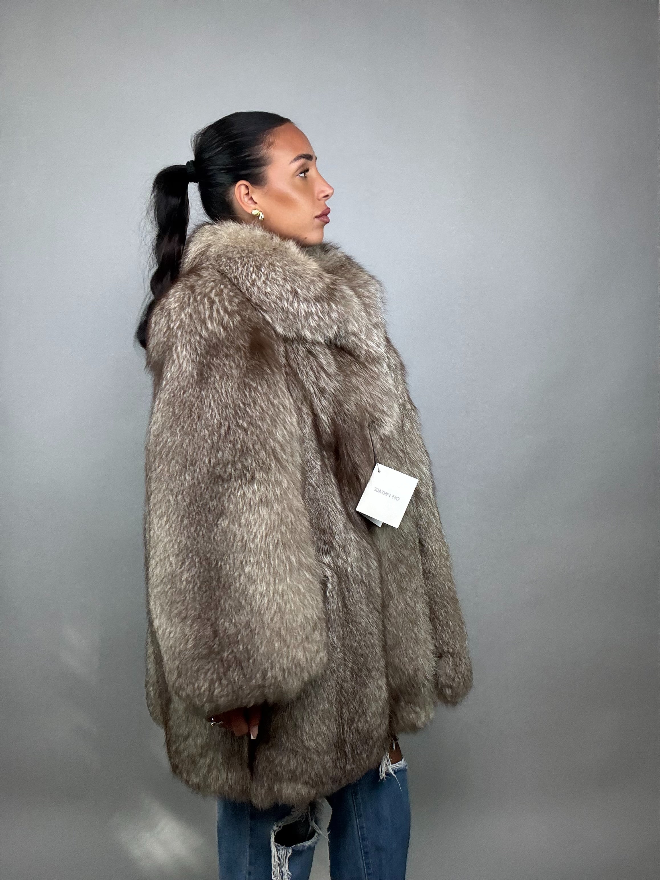 Cappotto in volpe argentata