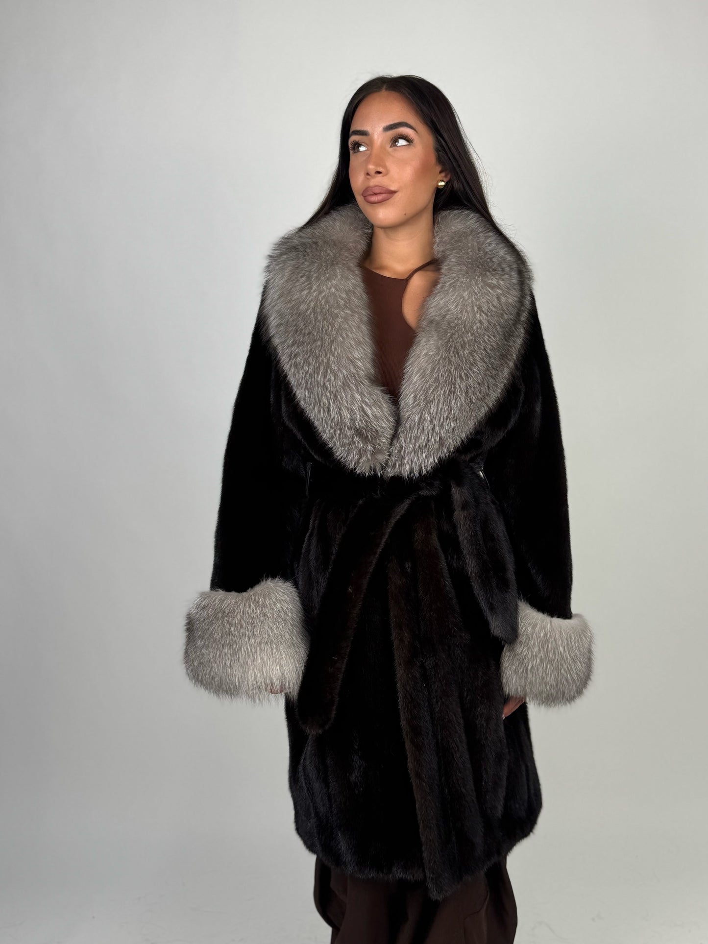 Cappotto in visone e volpe frost N667