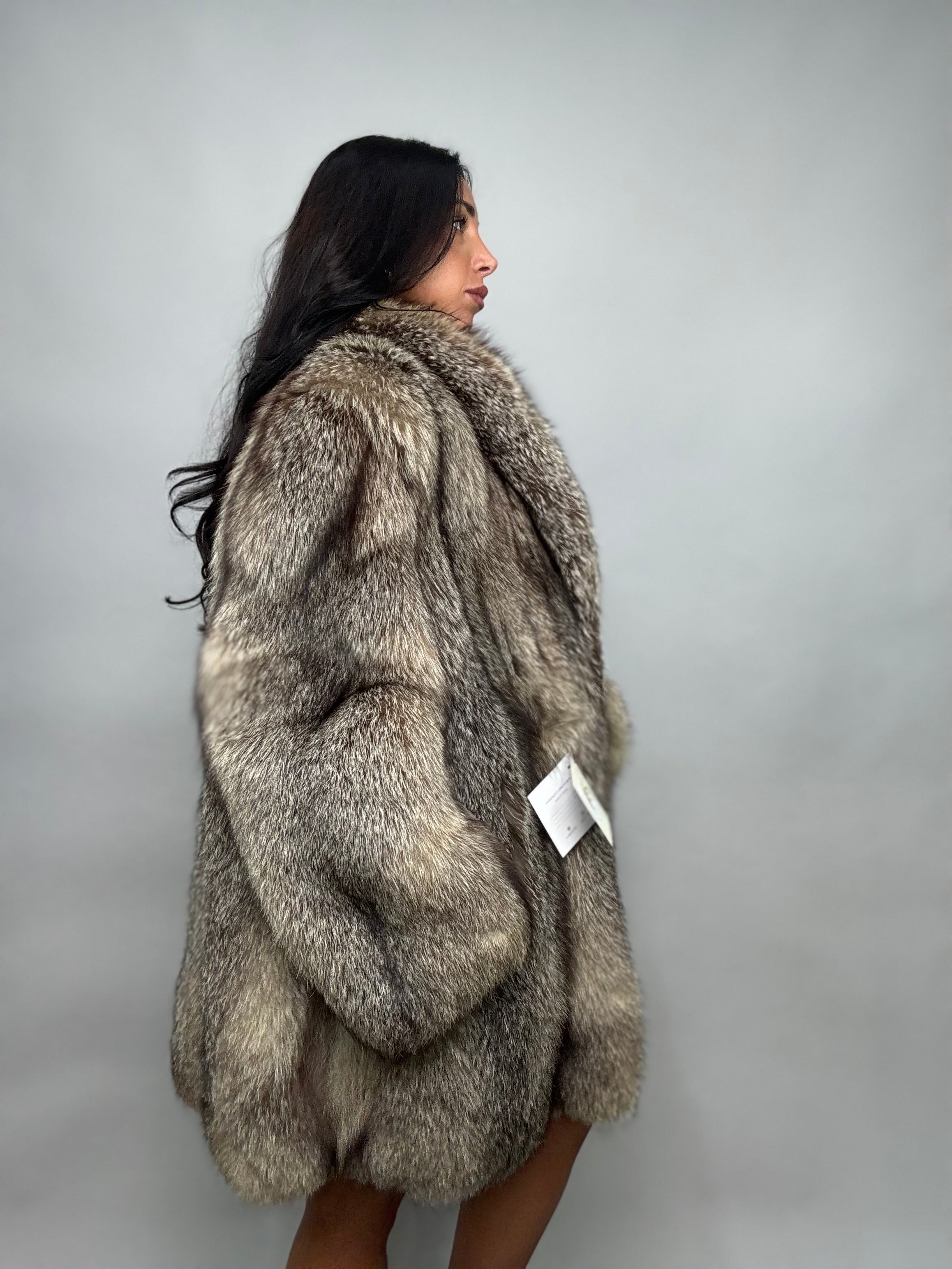 Cappotto in volpe argentata