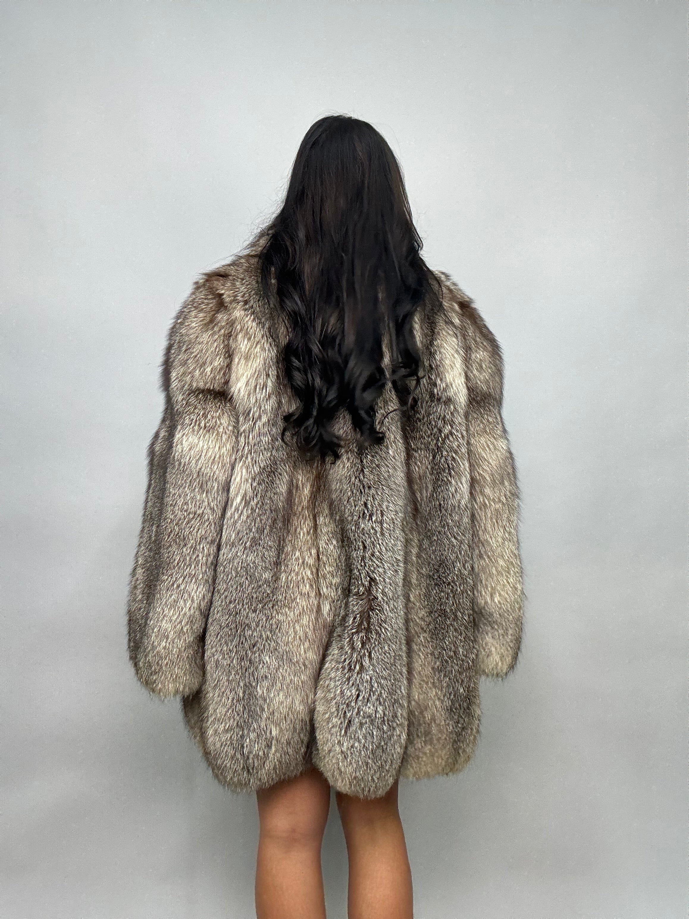 Cappotto in volpe argentata