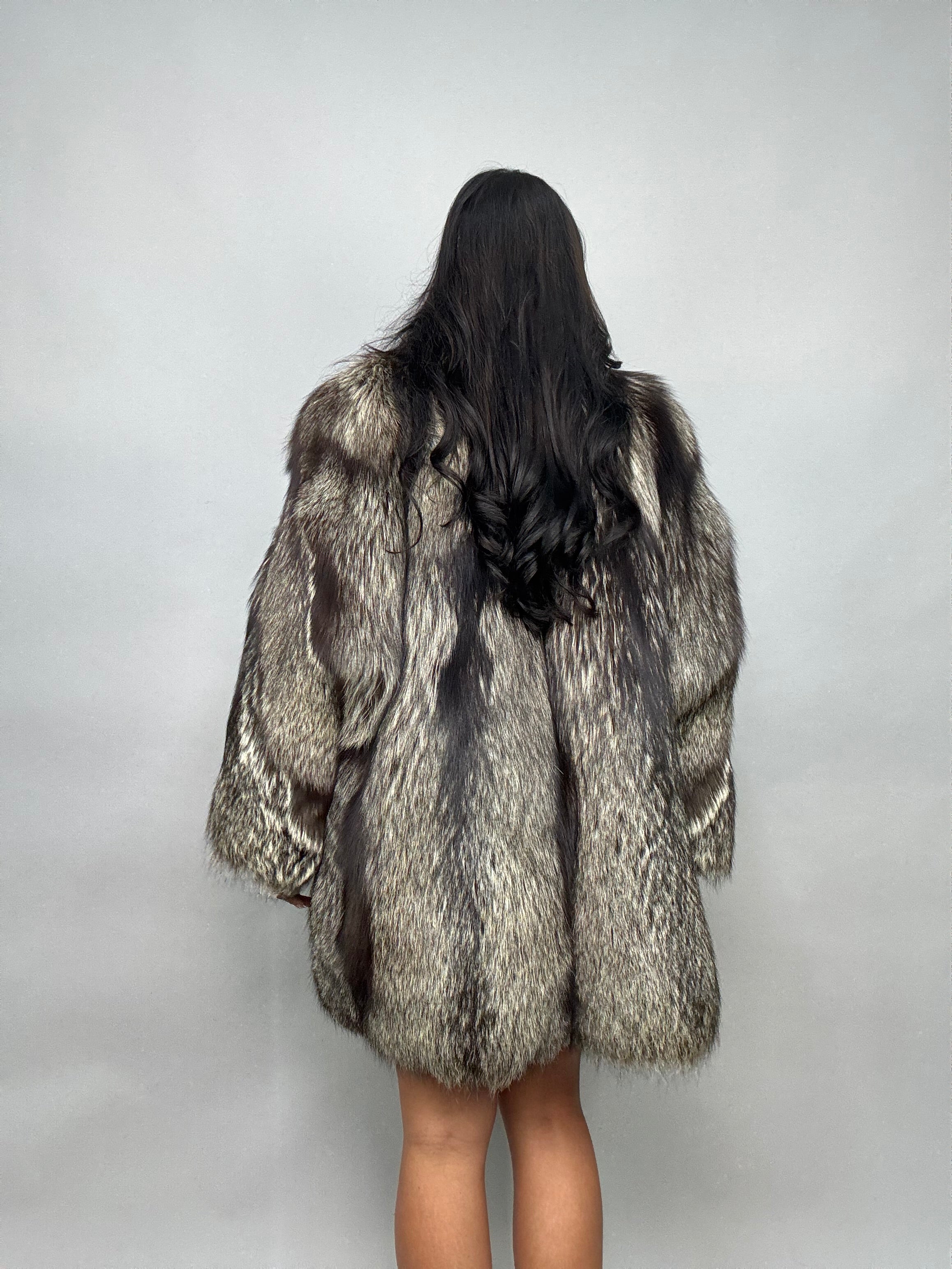 Cappotto in volpe argentata