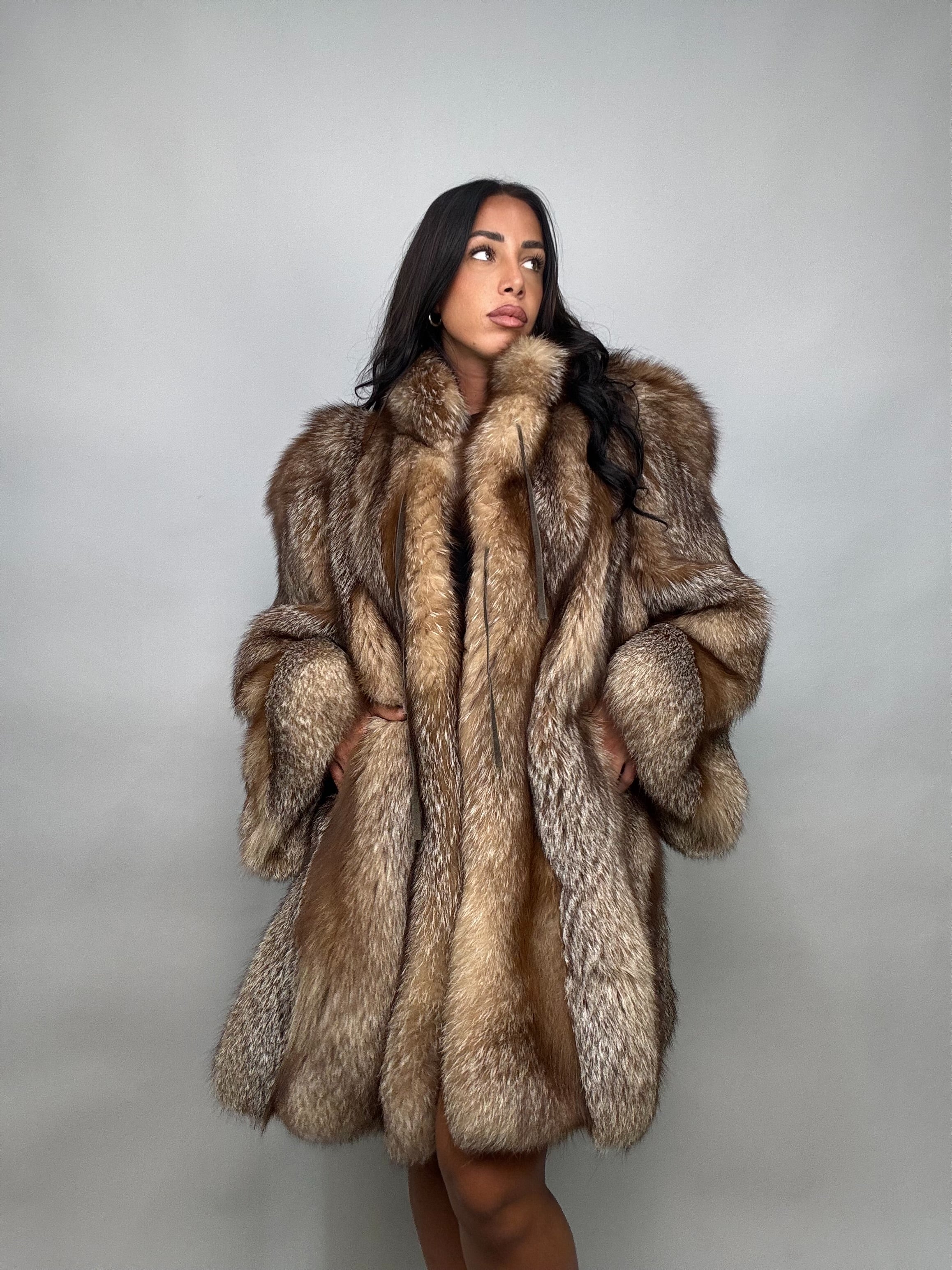 Cappotto in volpe argentata