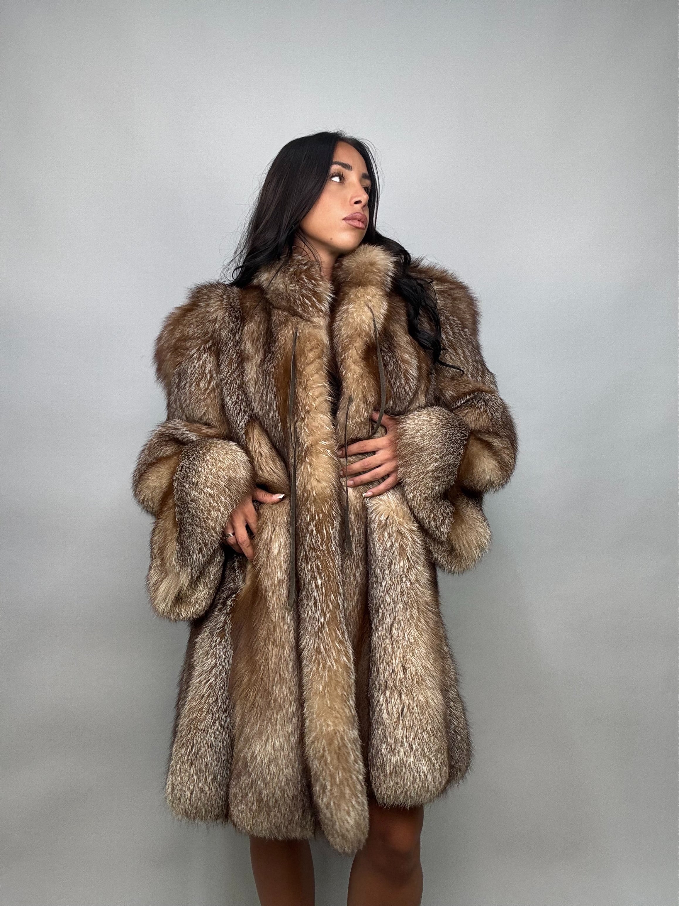 Cappotto in volpe argentata